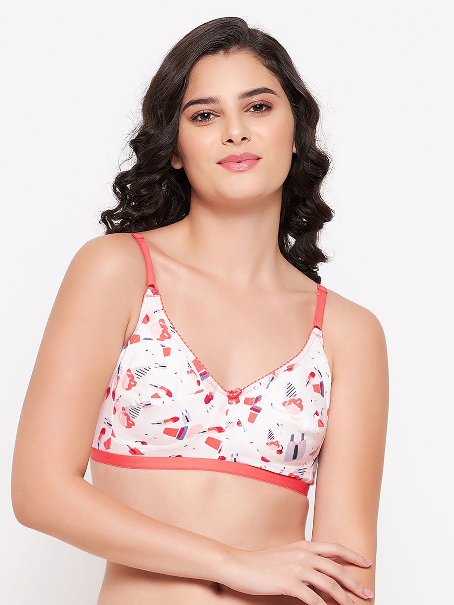 Buy Clovia White Printed Non Wired Non Padded Full Coverage Bra for Women  Online @ Tata CLiQ