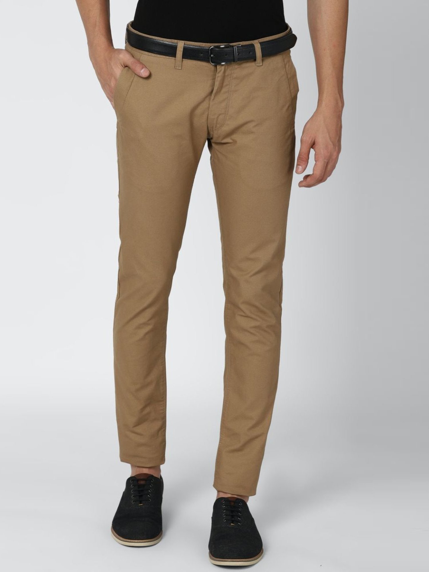 Spykar Mud Brown Cotton Slim Fit Regular Length Trousers For Men   vot02bbcg034mudbrown