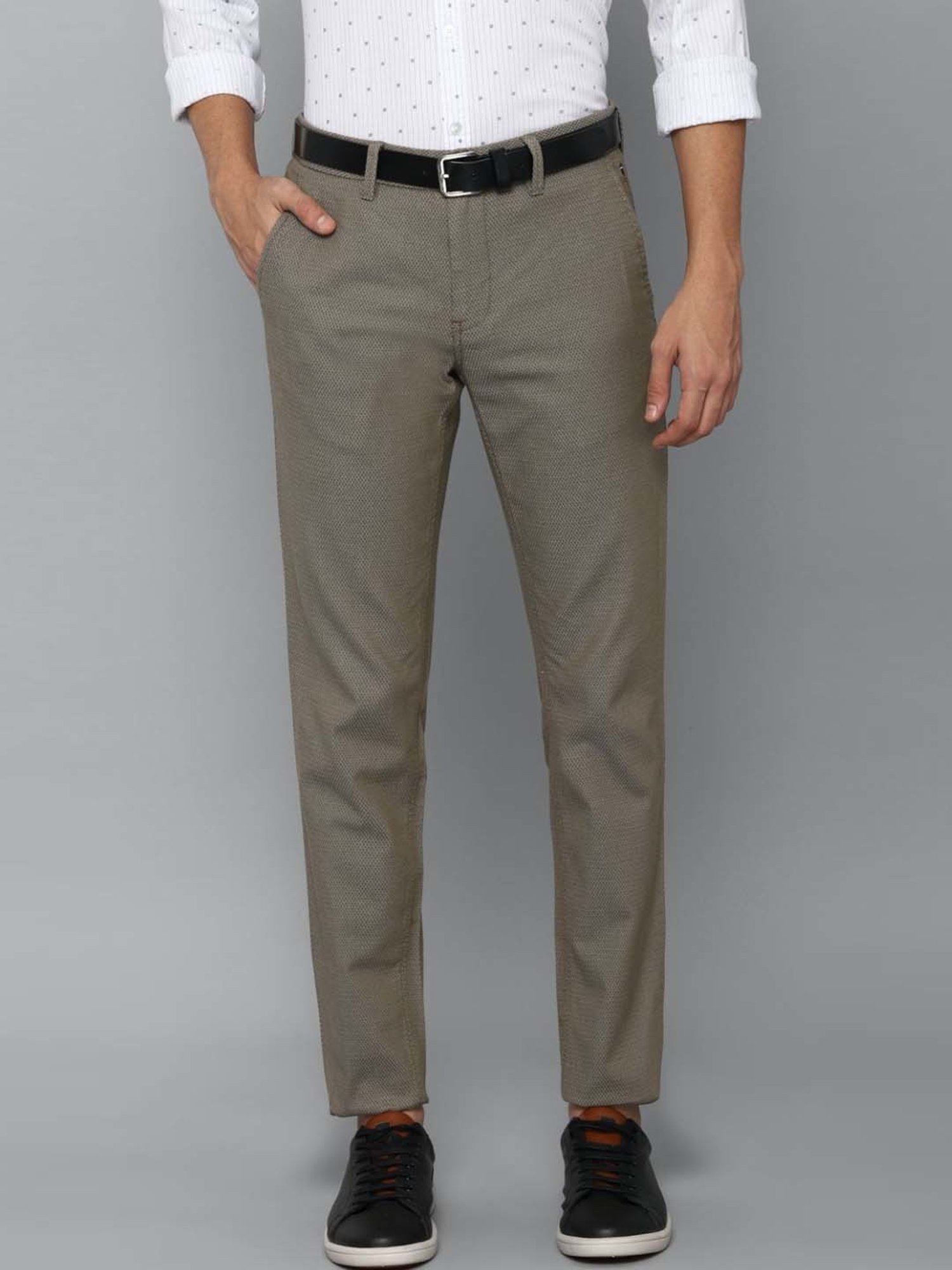 Buy Louis Philippe Sport Khaki Cotton Slim Fit Self Pattern Trousers for  Mens Online @ Tata CLiQ