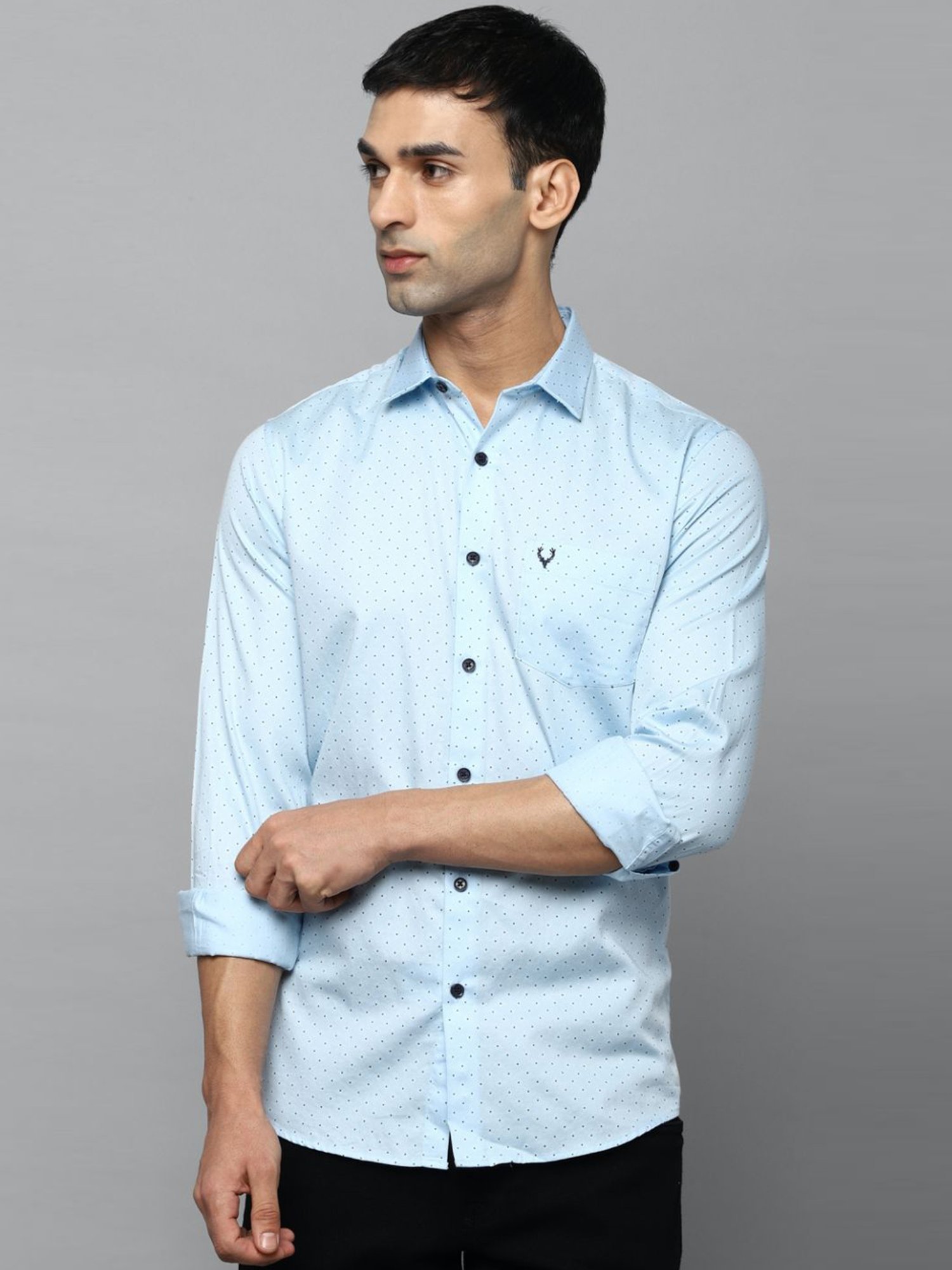 Buy Allen Solly White & Blue Cotton Regular Fit Printed Shirt for Mens  Online @ Tata CLiQ