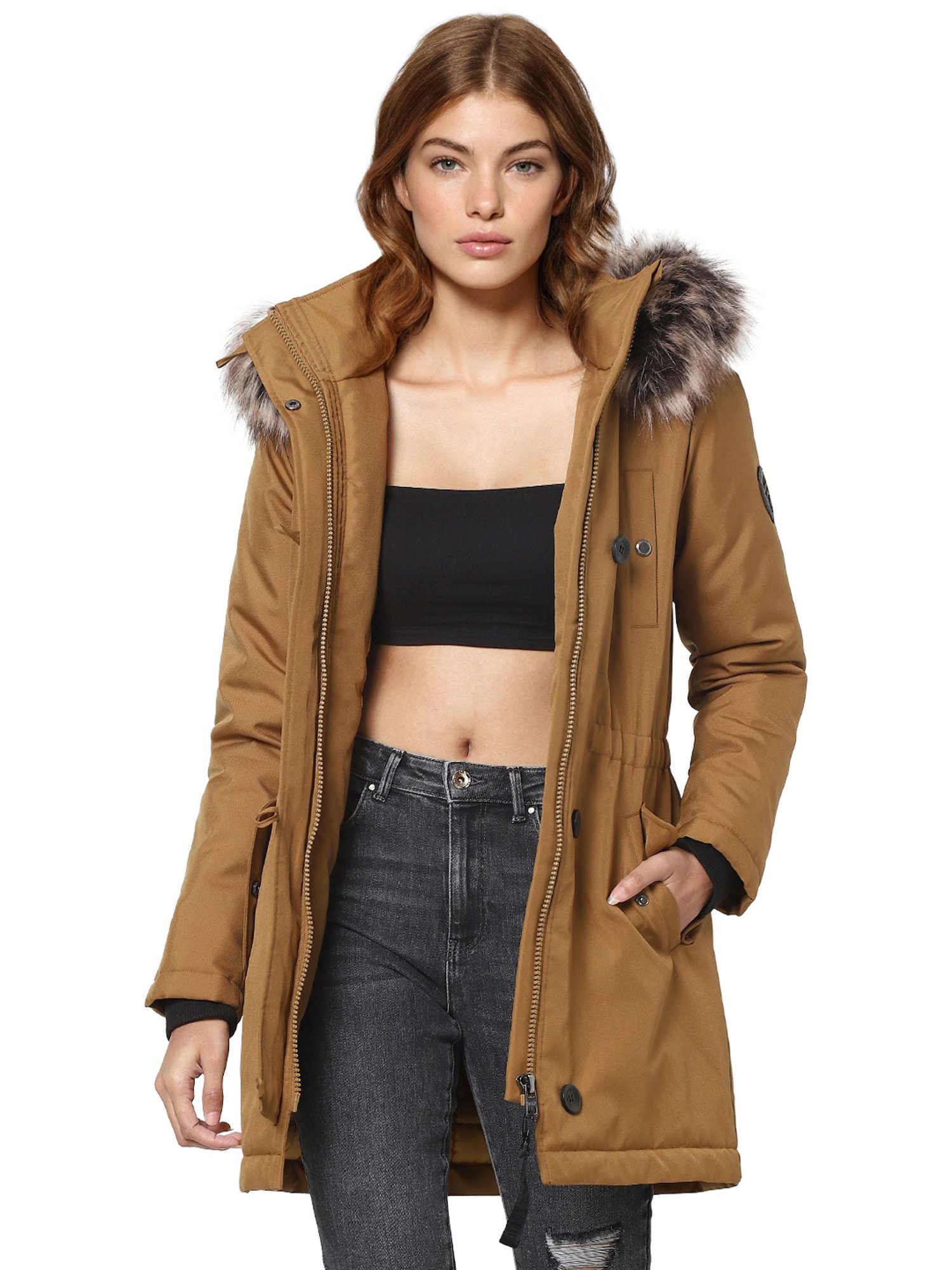 Asos Plus Lightweight Parka Jacket In Khaki, $56 | Asos | Lookastic