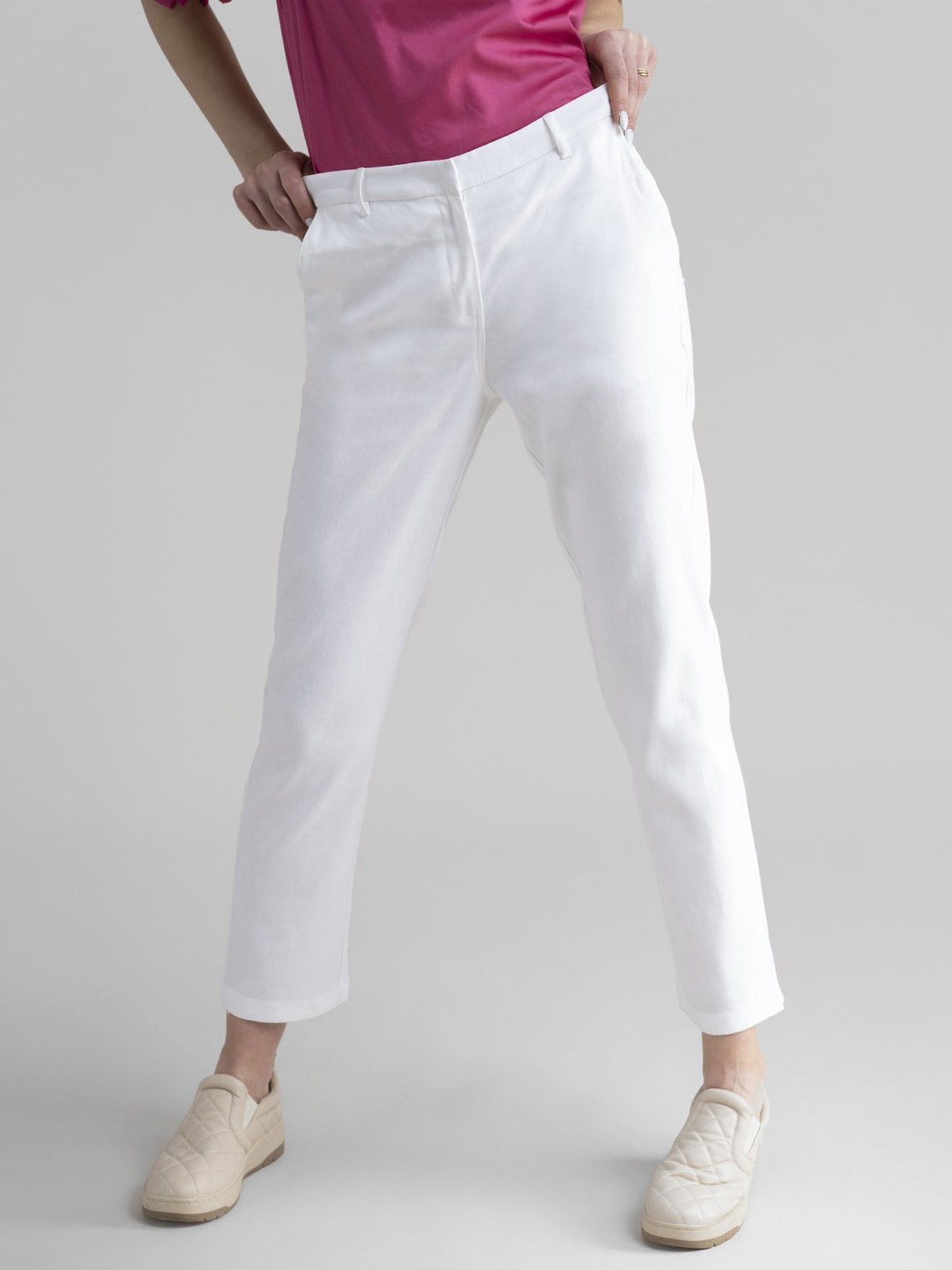 Petite White Linen Trousers  ShopStyle