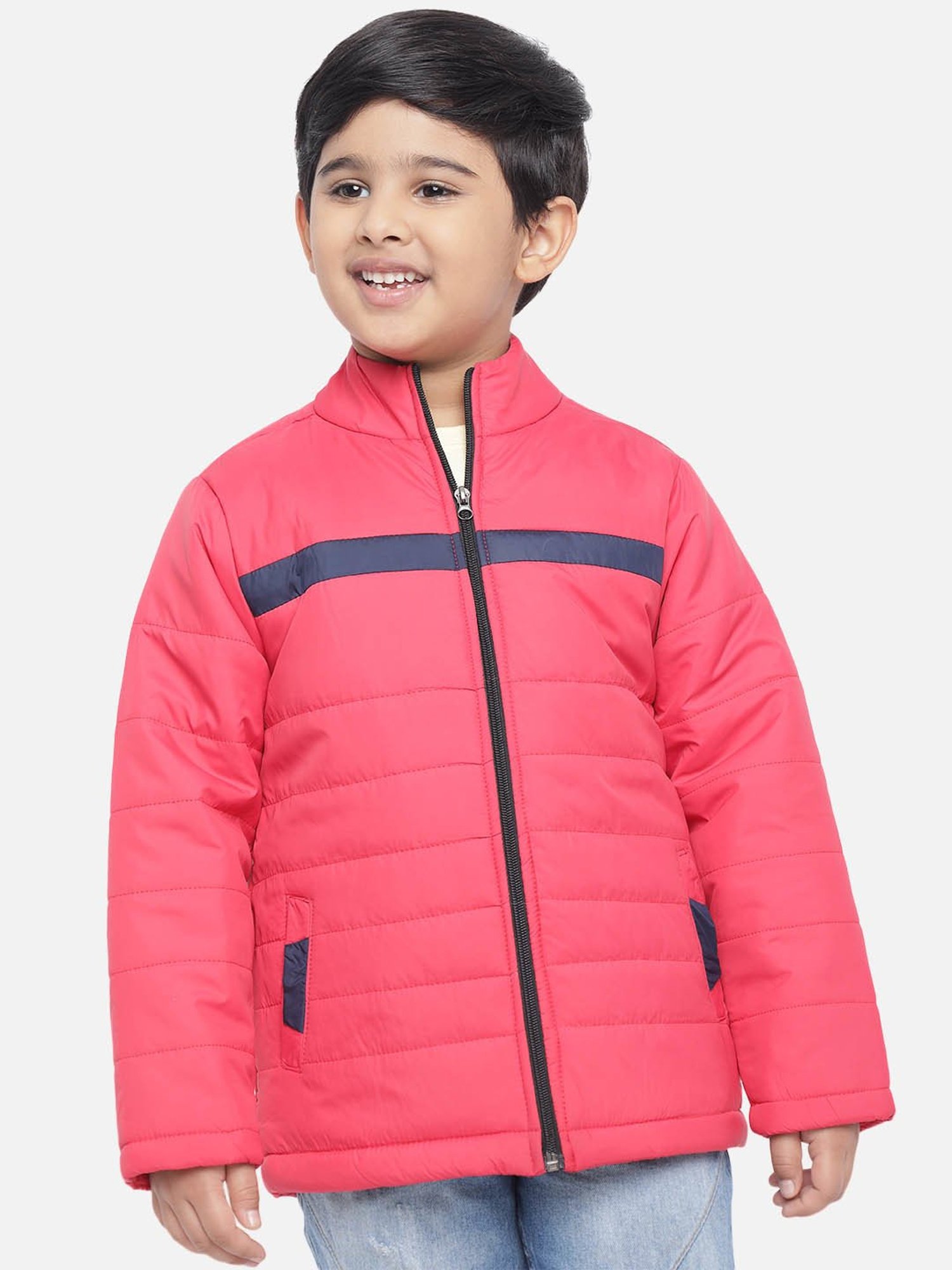 Buy Mini Stitch Self Designed Kurta Pyjama & Jacket Set For Boys -onion Pink  (Set of 3) online