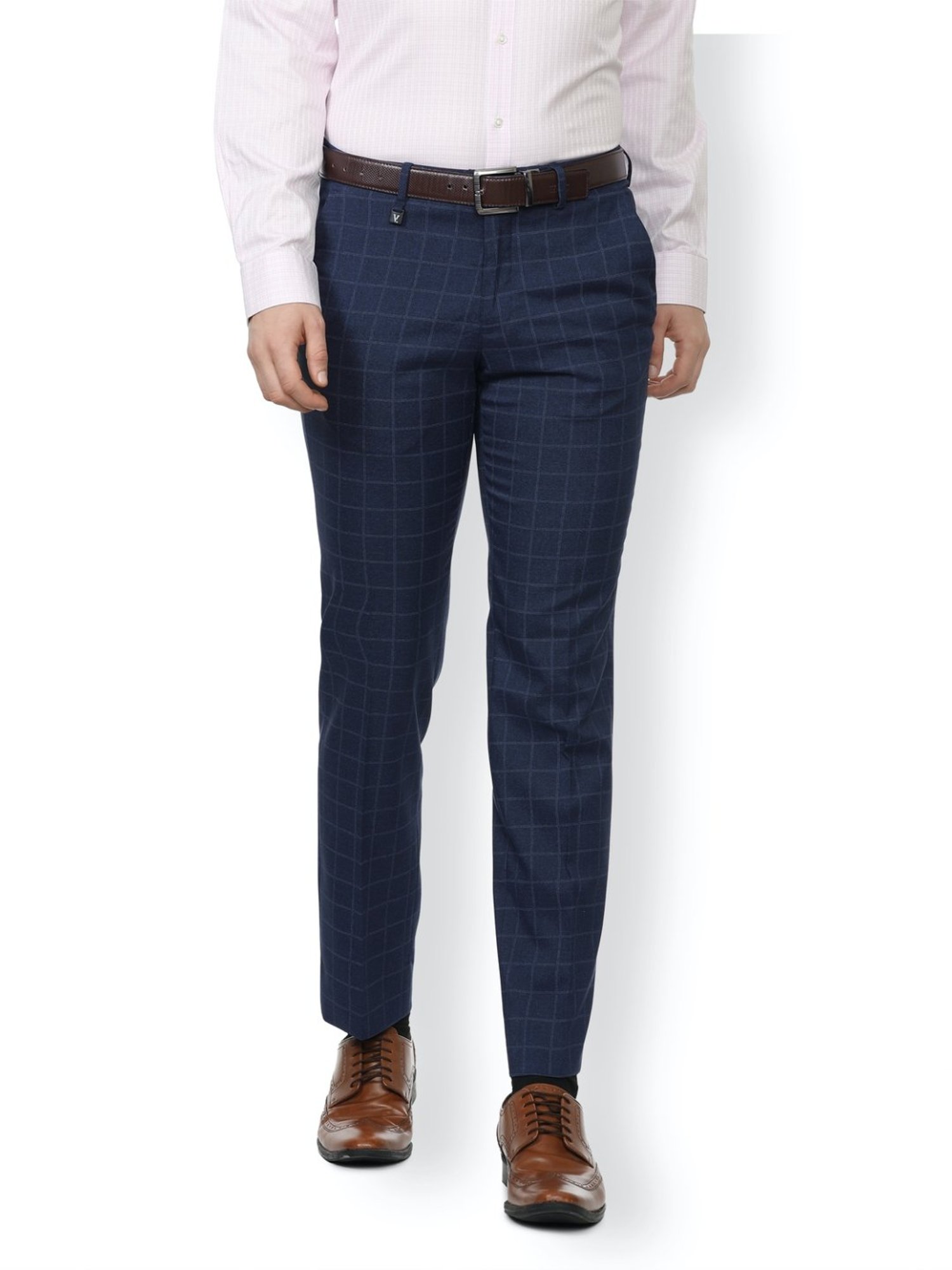 SOJANYA Formal Trousers  Buy SOJANYA Men Cotton Blend Navy Blue  Red  Checked Formal Trousers Online  Nykaa Fashion