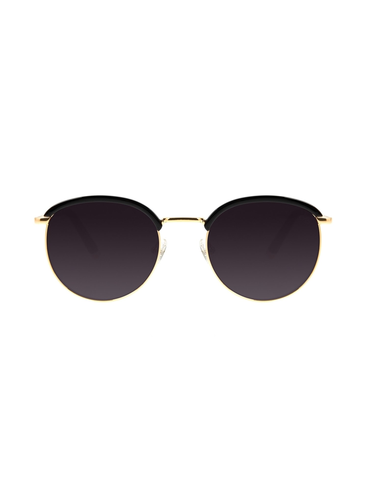 Chain embellished black round sunglasses