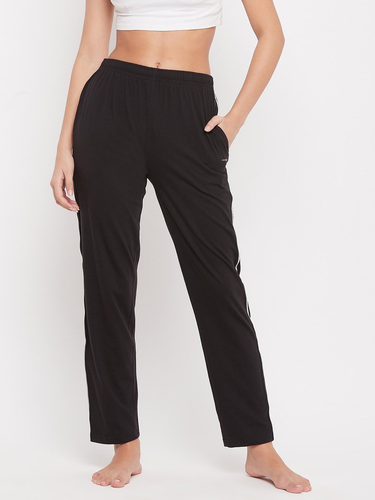 Buy Okane Black Full Length Lounge Pants for Womens Online  Tata CLiQ