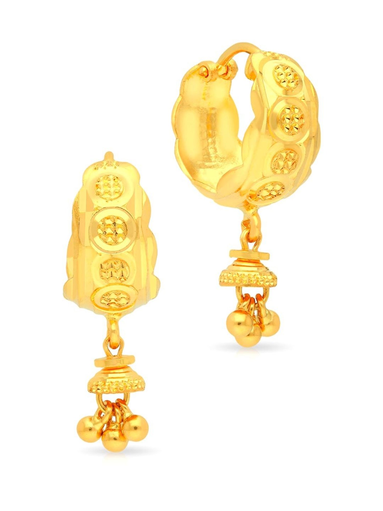 MALABAR GOLD  DIAMONDS BIS Hallmark Yellow Gold 22kt Hoop Earring Price in  India  Buy MALABAR GOLD  DIAMONDS BIS Hallmark Yellow Gold 22kt Hoop  Earring online at Flipkartcom