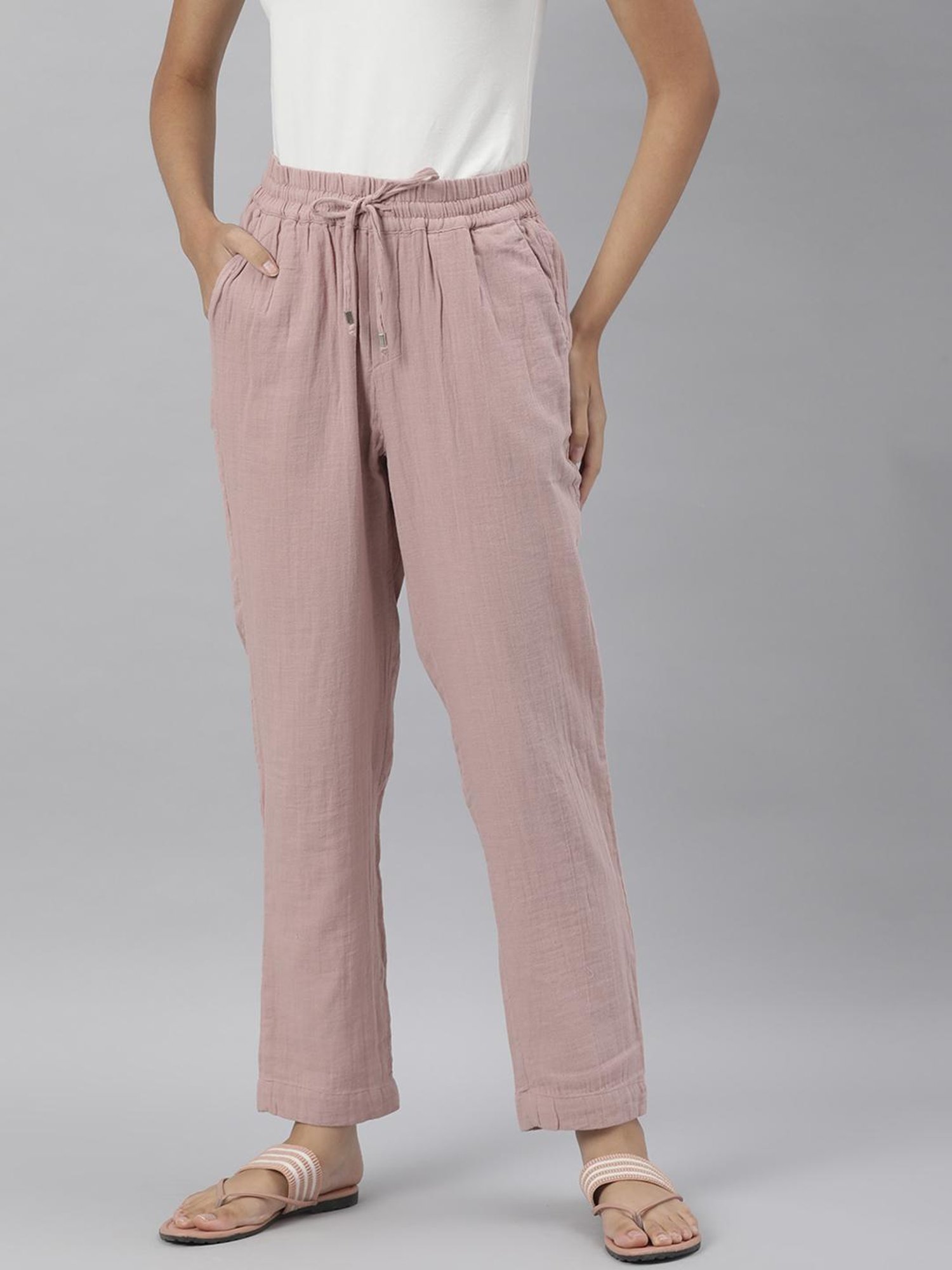 Buy Pink Trousers & Pants for Women by BENE KLEED Online