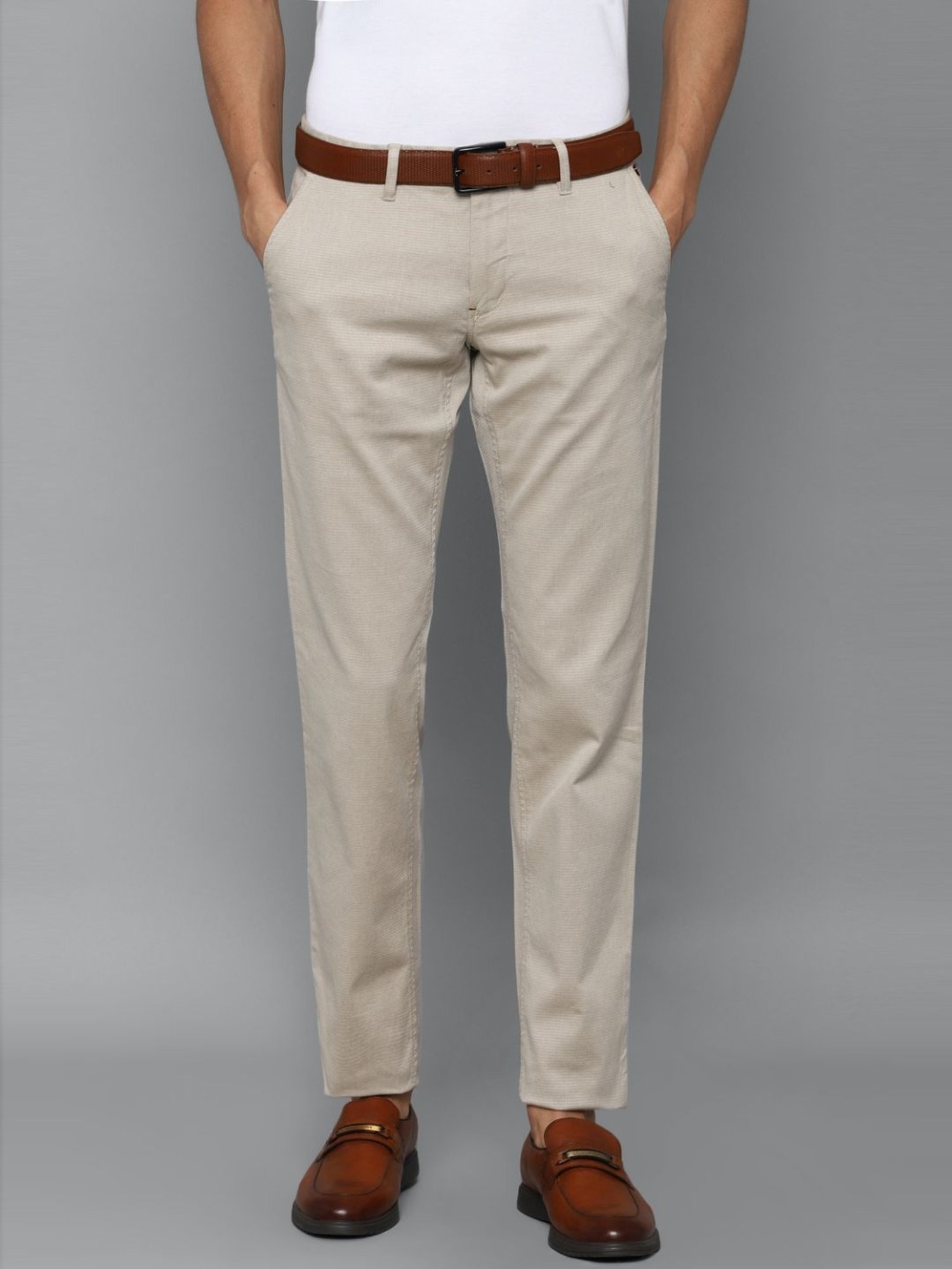 Buy Louis Philippe Sport Khaki Cotton Slim Fit Self Pattern Trousers for  Mens Online @ Tata CLiQ