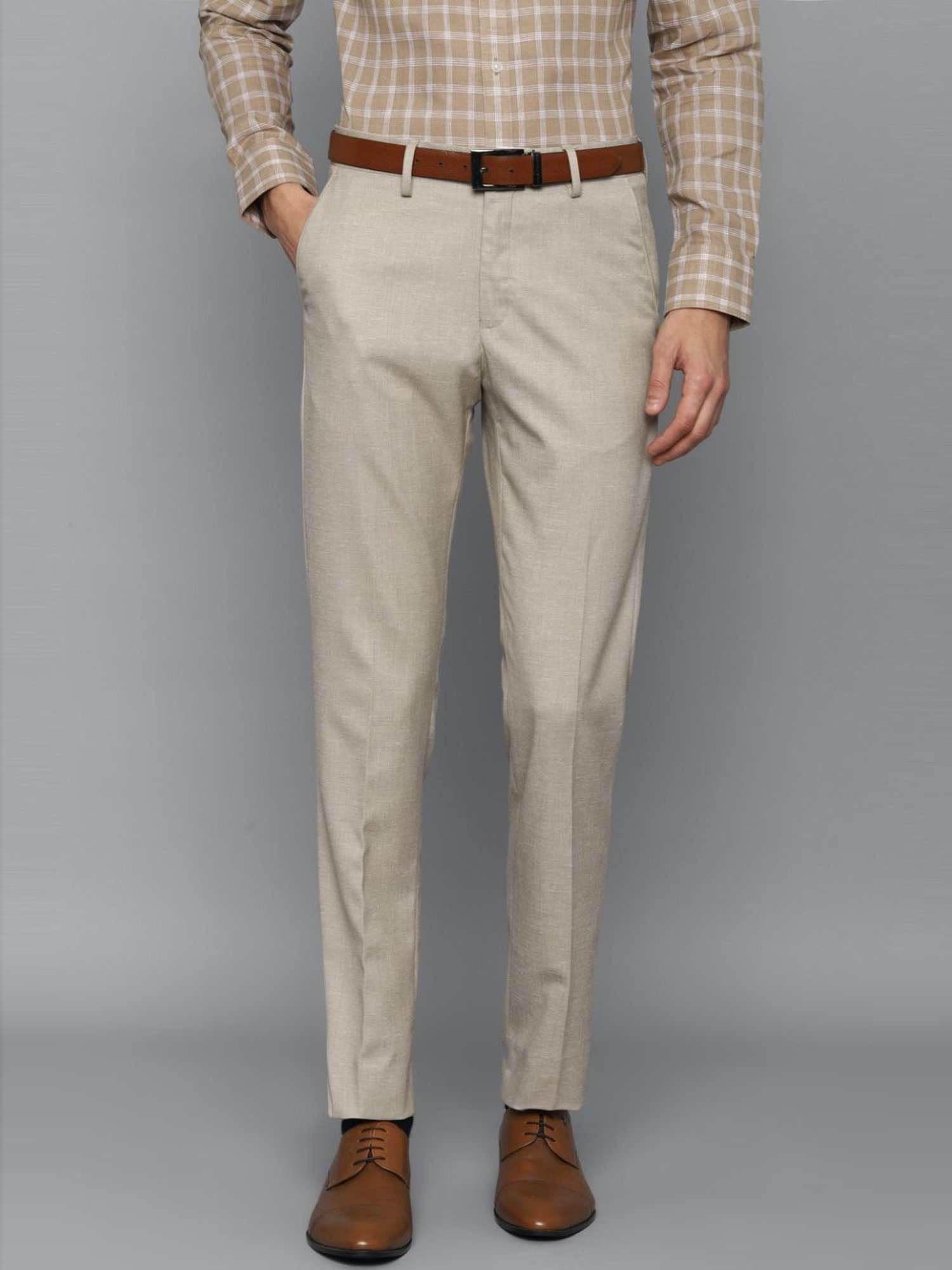 Buy Louis Philippe Sport Khaki Cotton Slim Fit Self Pattern Trousers for  Mens Online @ Tata CLiQ