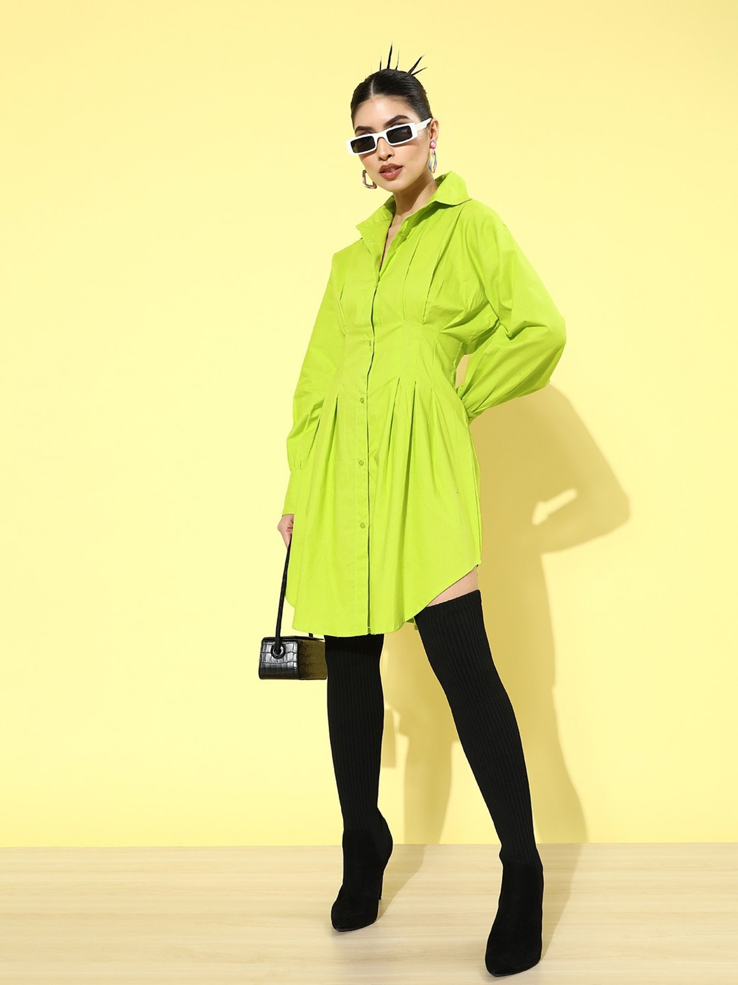 neon green shirt dress Neon Green Leopard T Shirt Dress