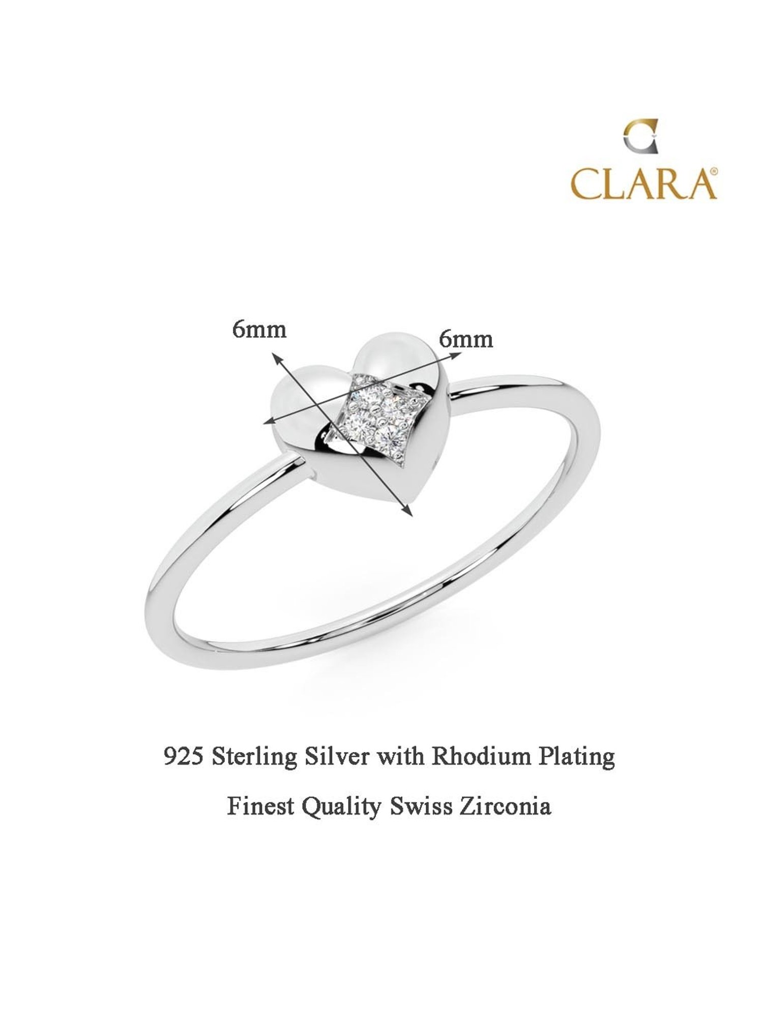 Buy Clara 92.5 Sterling Silver Love Ring for Women Online At Best 
