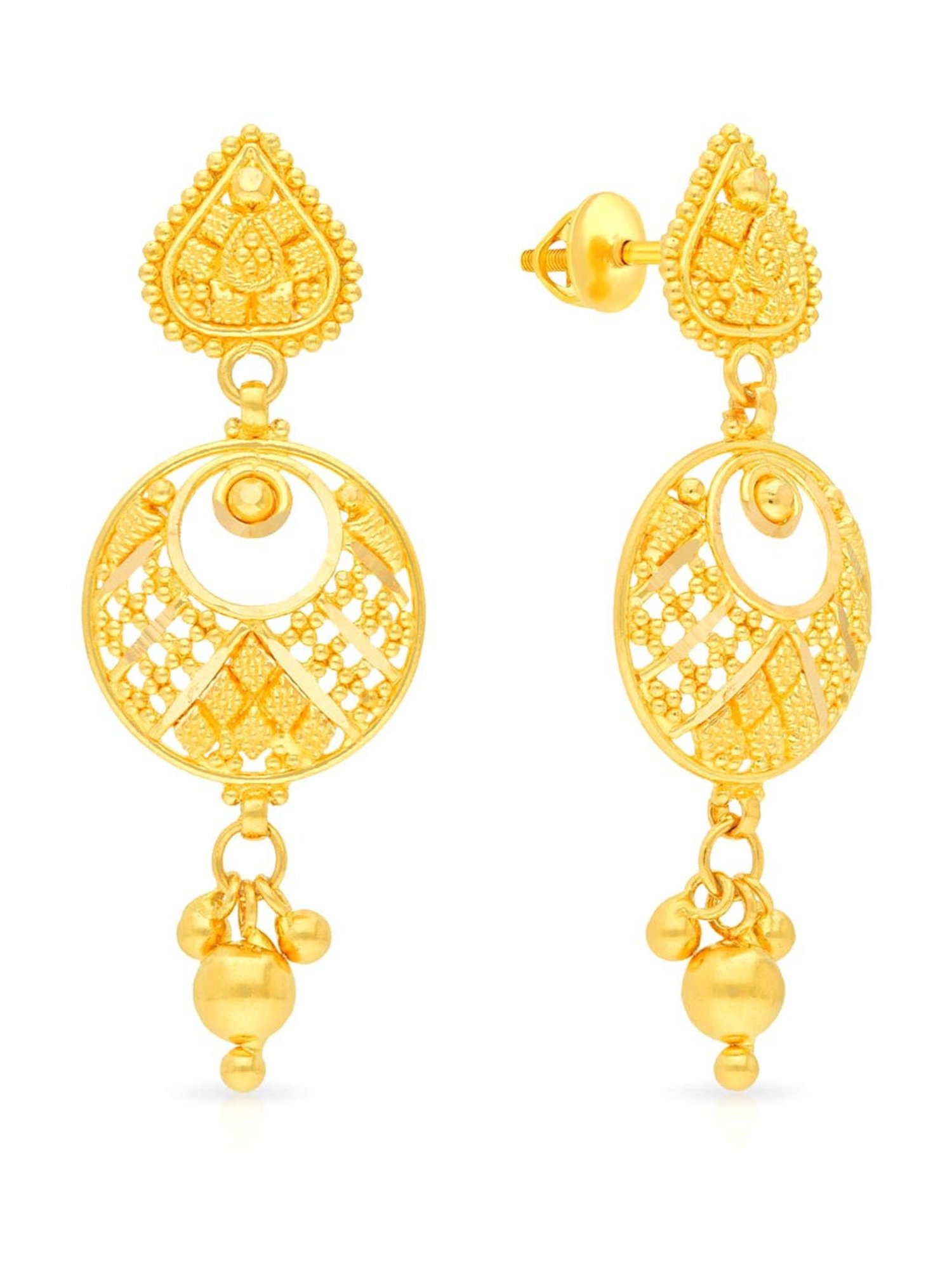 Buy 22k Glittering Conch Gold Jhumka Earrings Online from Vaibhav Jewellers