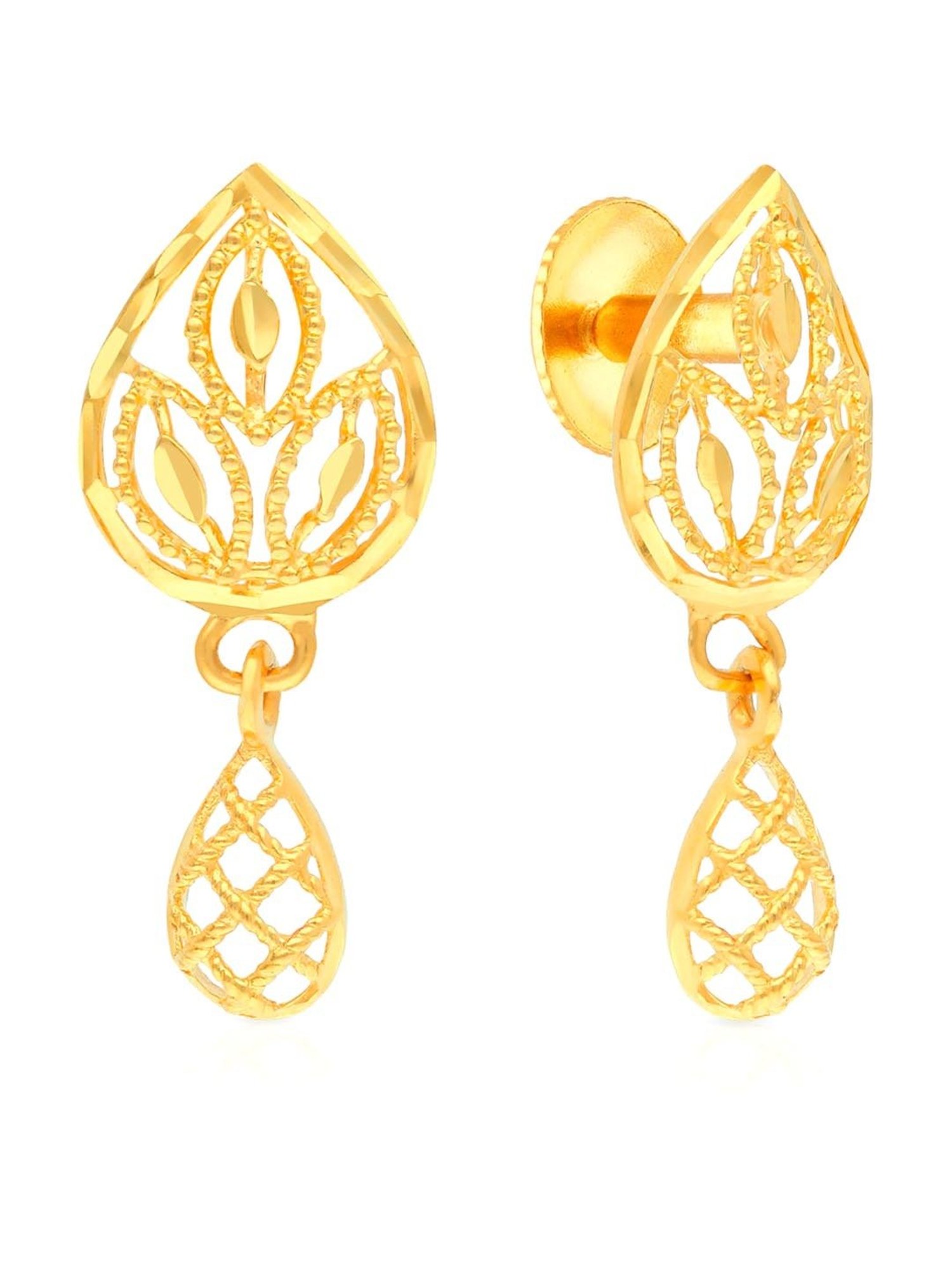 Malabar Gold & Diamonds 22Kt Yellow Gold Stud Earrings For Women :  Amazon.in: Fashion