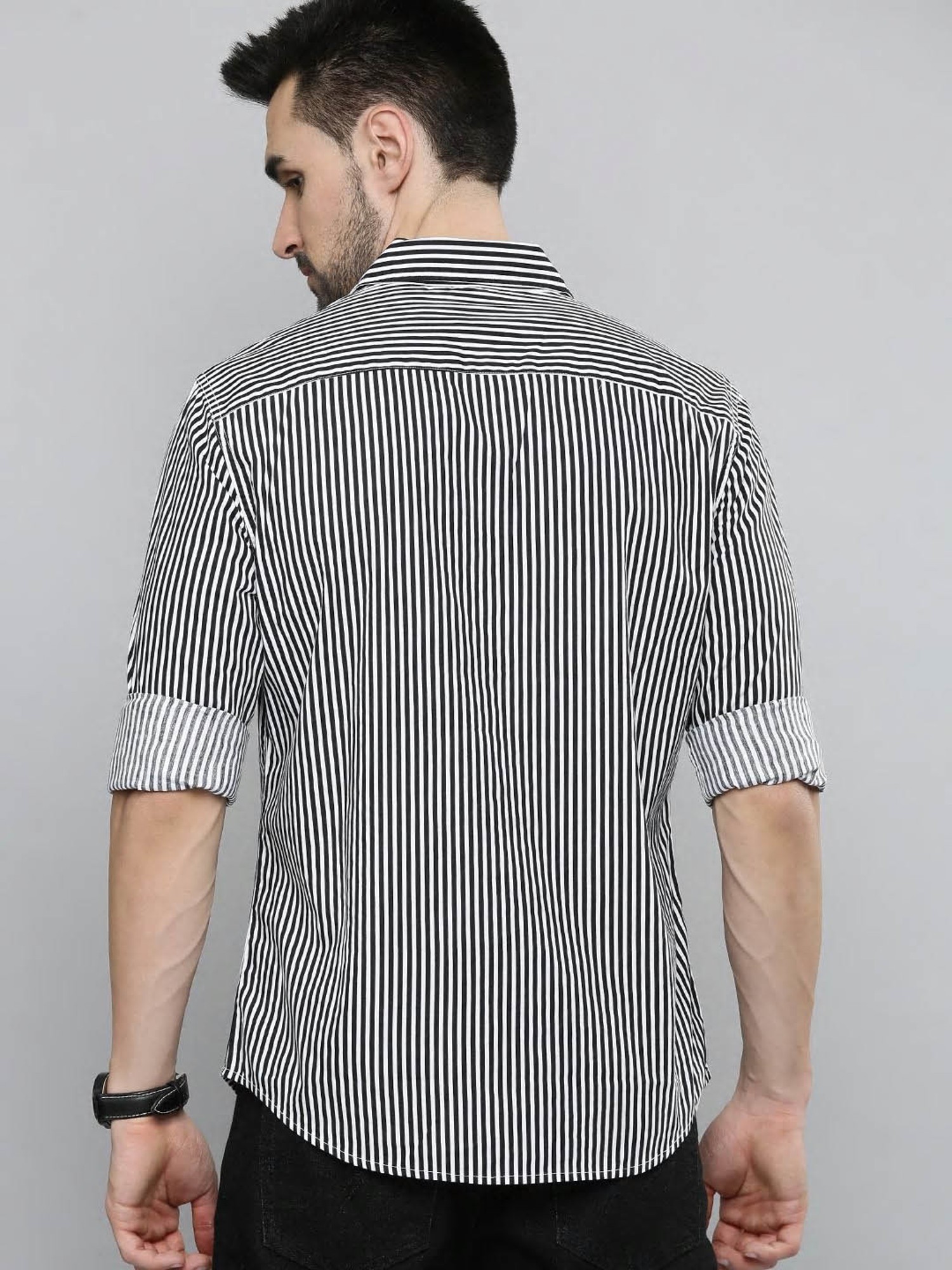Buy Levi's Jet Black & White Striped Shirt for Men Online @ Tata CLiQ