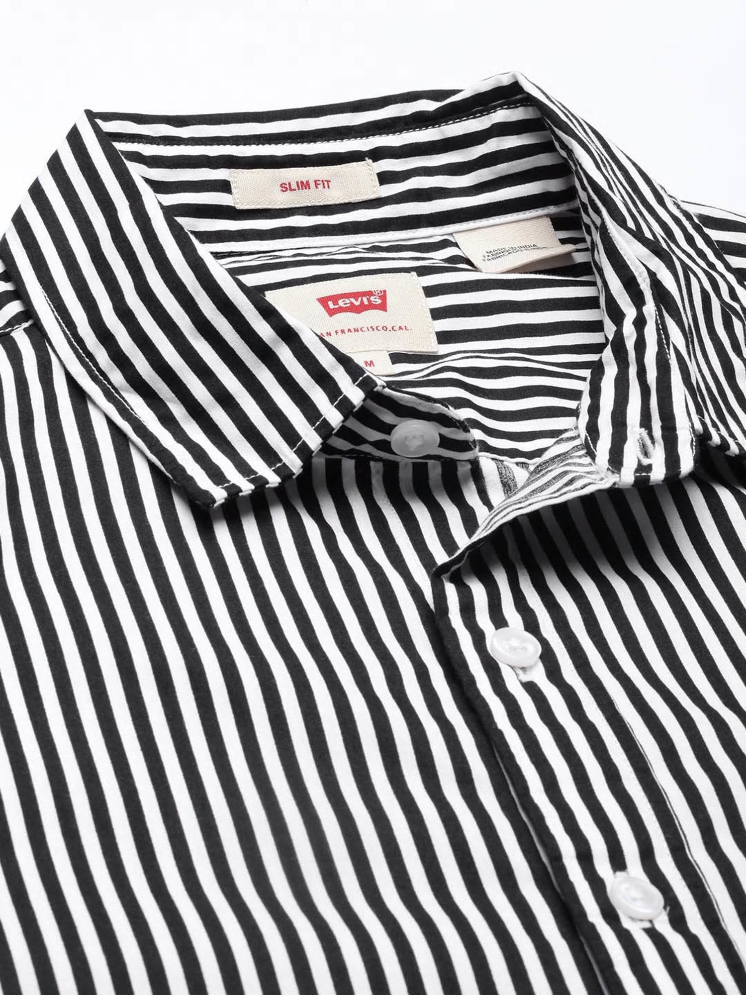 Buy Levi's Jet Black & White Striped Shirt for Men Online @ Tata CLiQ