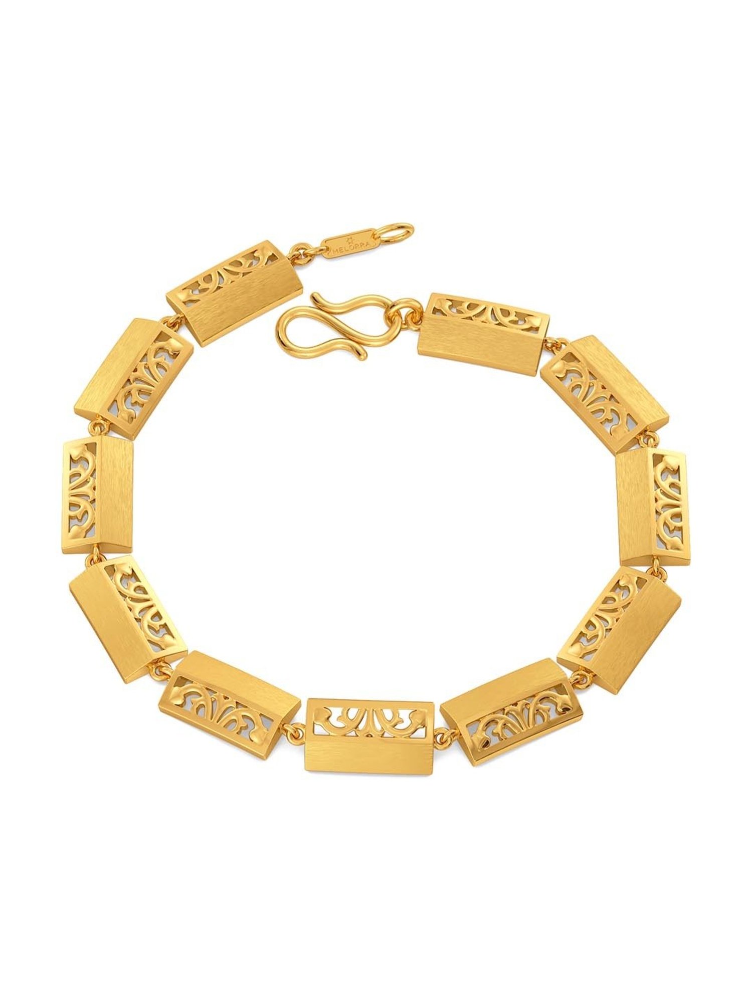 Buy MELORRA 18 KT The Juliet Groove Gold Bracelet Yellow Gold at Amazon.in