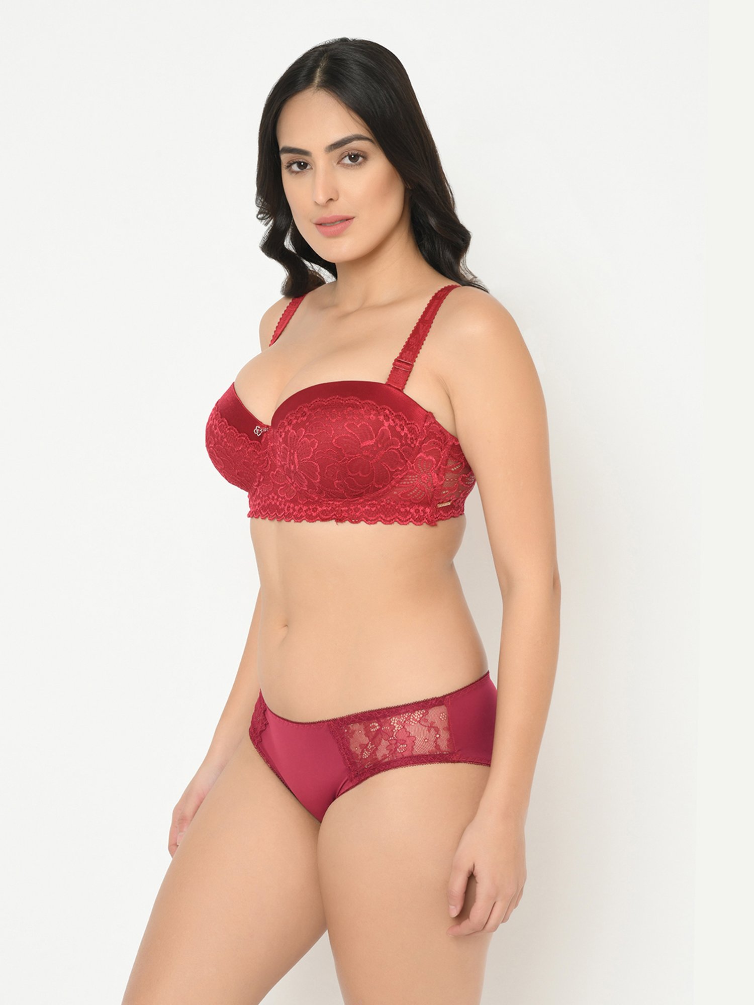 Buy Curvy Love Purple Under-Wired Padded Balconette Bra for Women's Online  @ Tata CLiQ