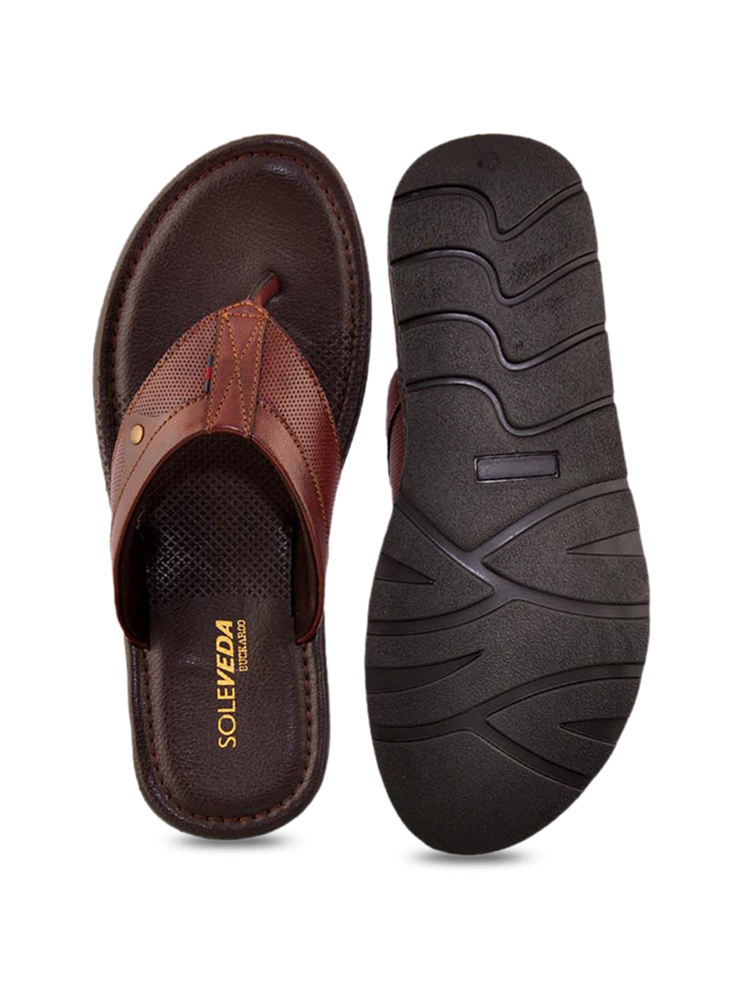 BUCKAROO MAGNO BROWN MEN'S LETHER PACK SANDAL | Chakhdi