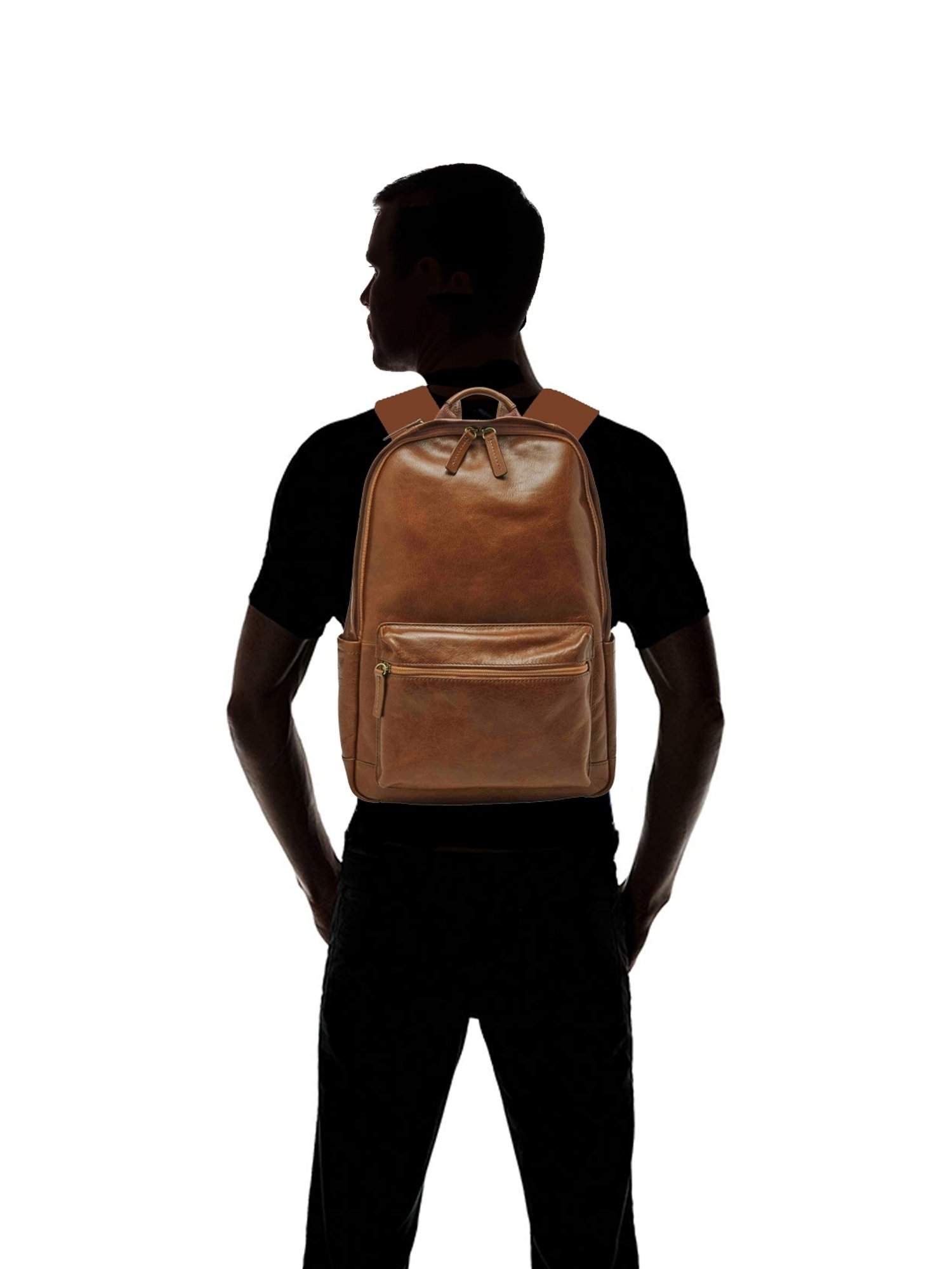 fossil estate casual leather backpack