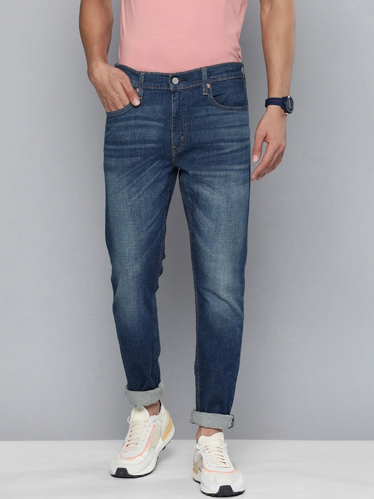 Buy Bare Denim Men's Washed Mid-Rise Slim Jeans(Blue_32) at Amazon.in
