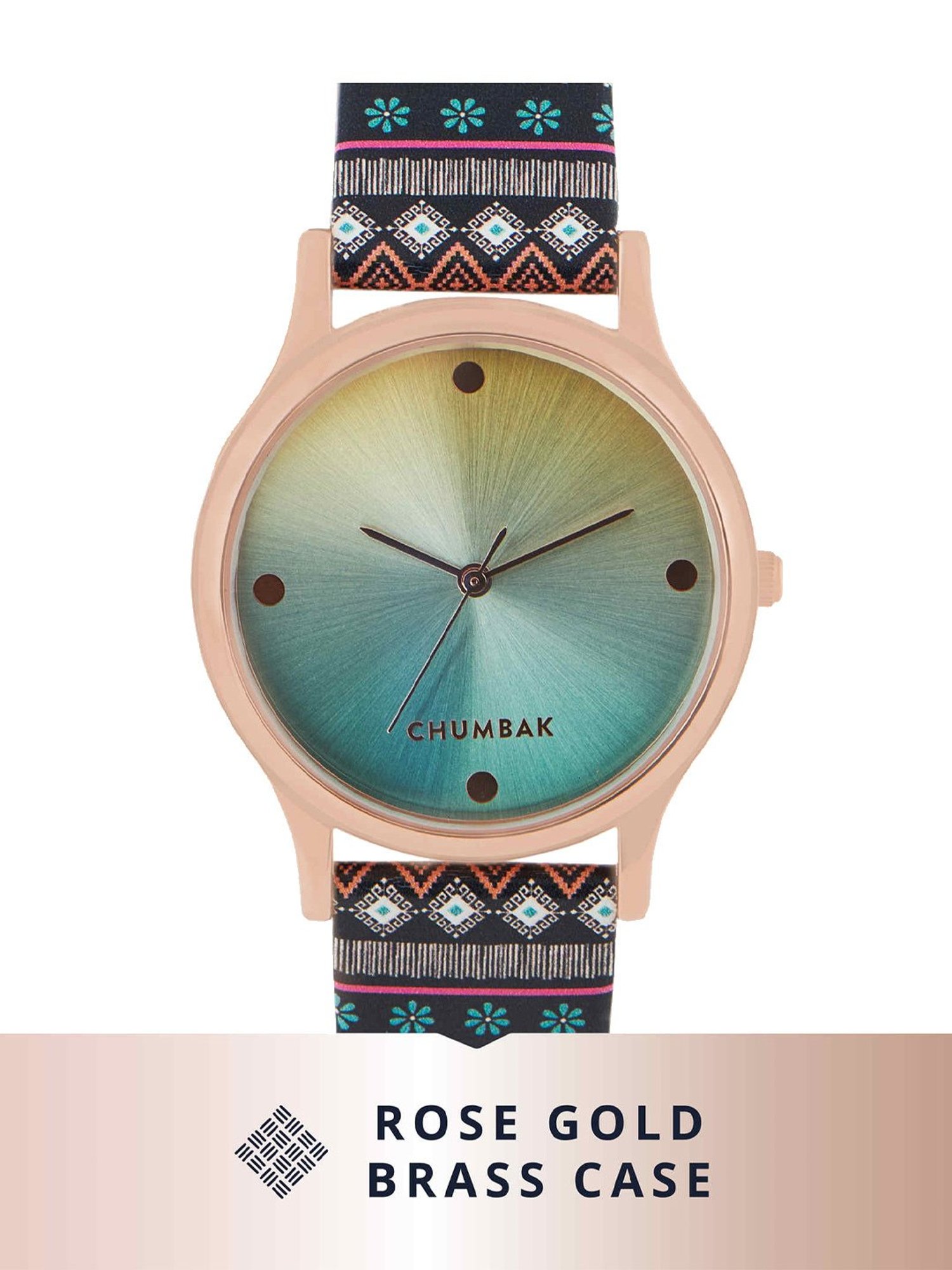 Perfect for daily use | Buy Chumbakdesign TEAL By Chumbak Paisley Elephant  Wrist Watch - Dark Green Online at Best Price