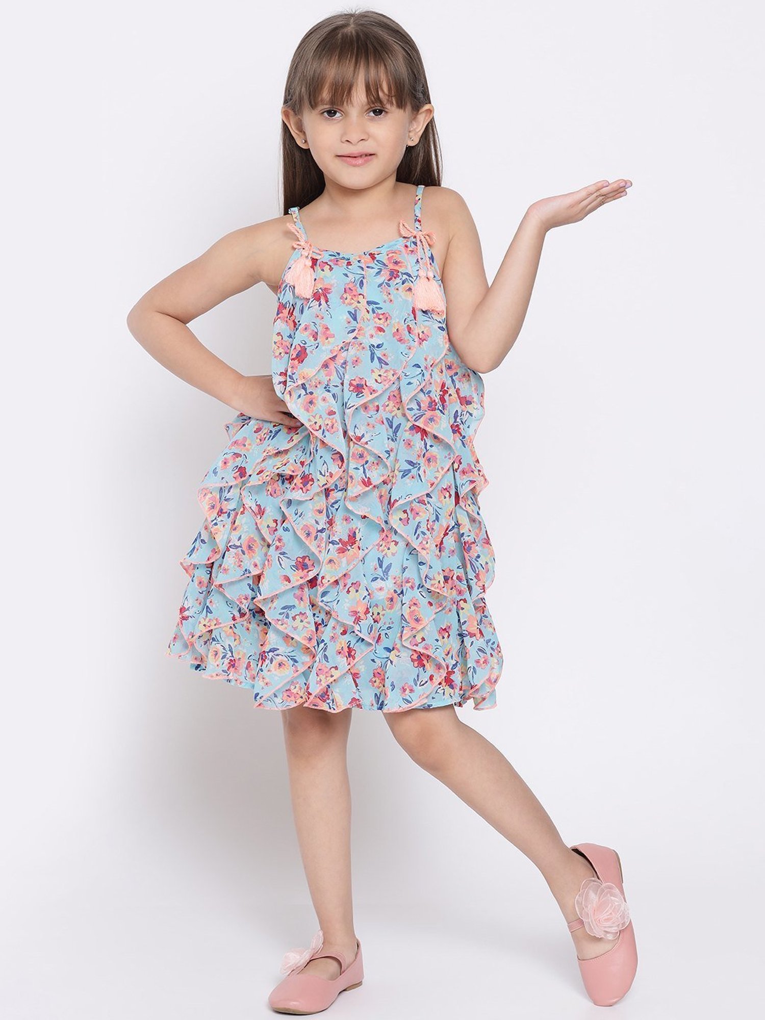 nauti nati Girl's Polyester Strapless Mini Dress  (NN291-309CW2-12-18M_Multicolour : Amazon.in: Fashion