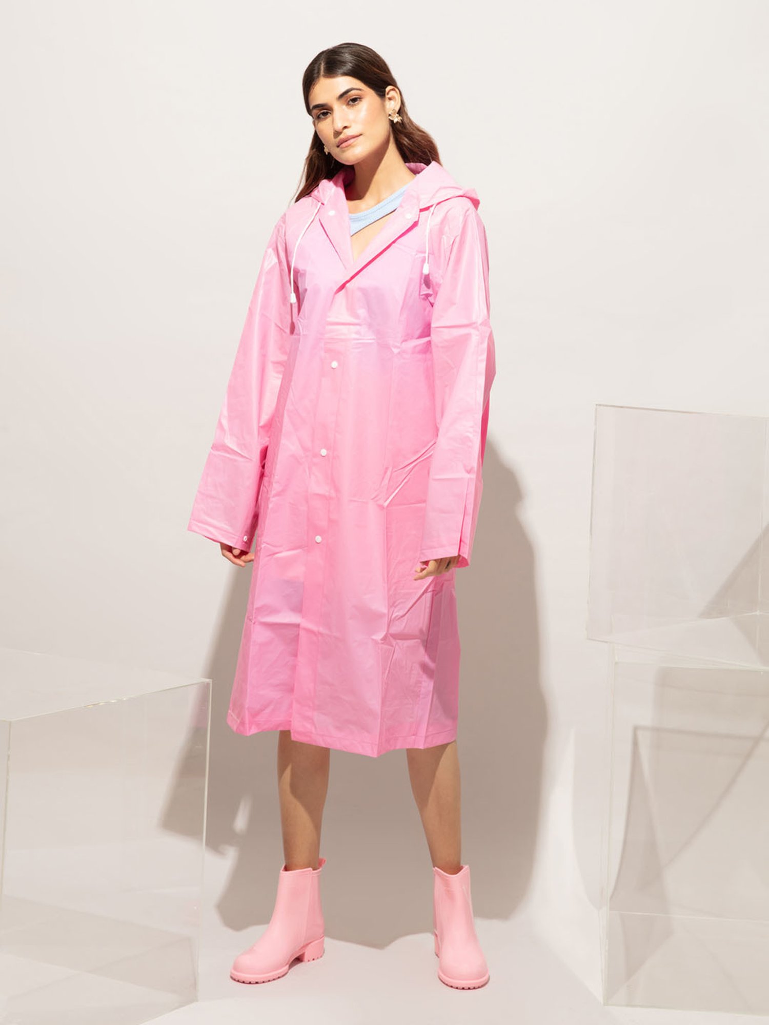 Pink hotsell pvc raincoat