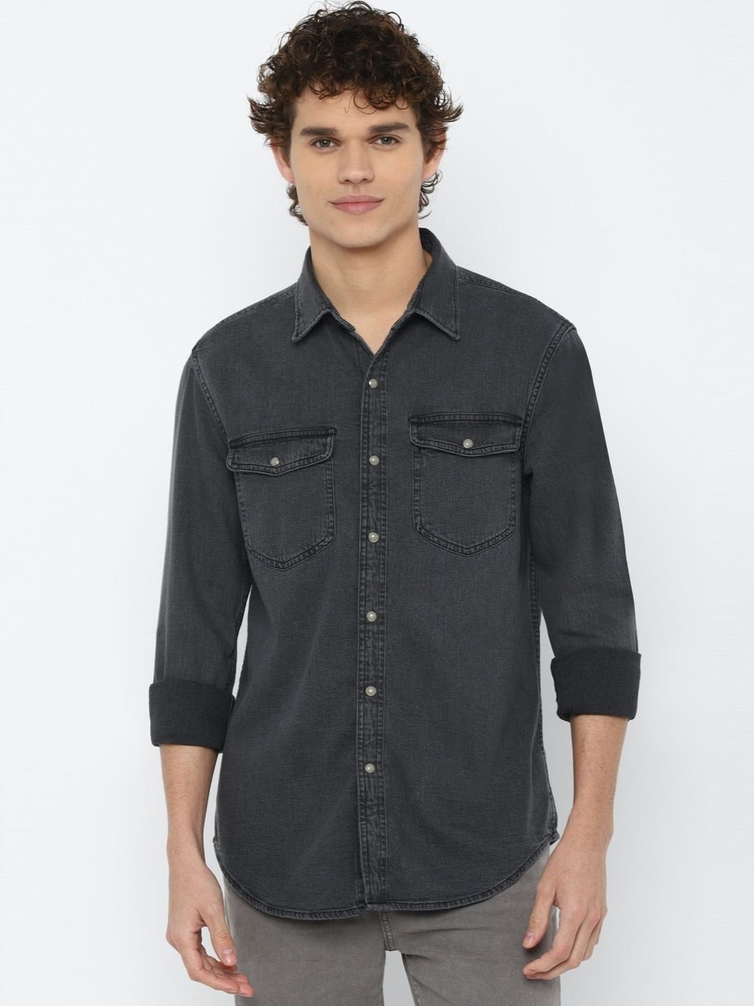 American Eagle Outfitters Men Washed Casual Blue Shirt  Buy American Eagle  Outfitters Men Washed Casual Blue Shirt Online at Best Prices in India   Flipkartcom