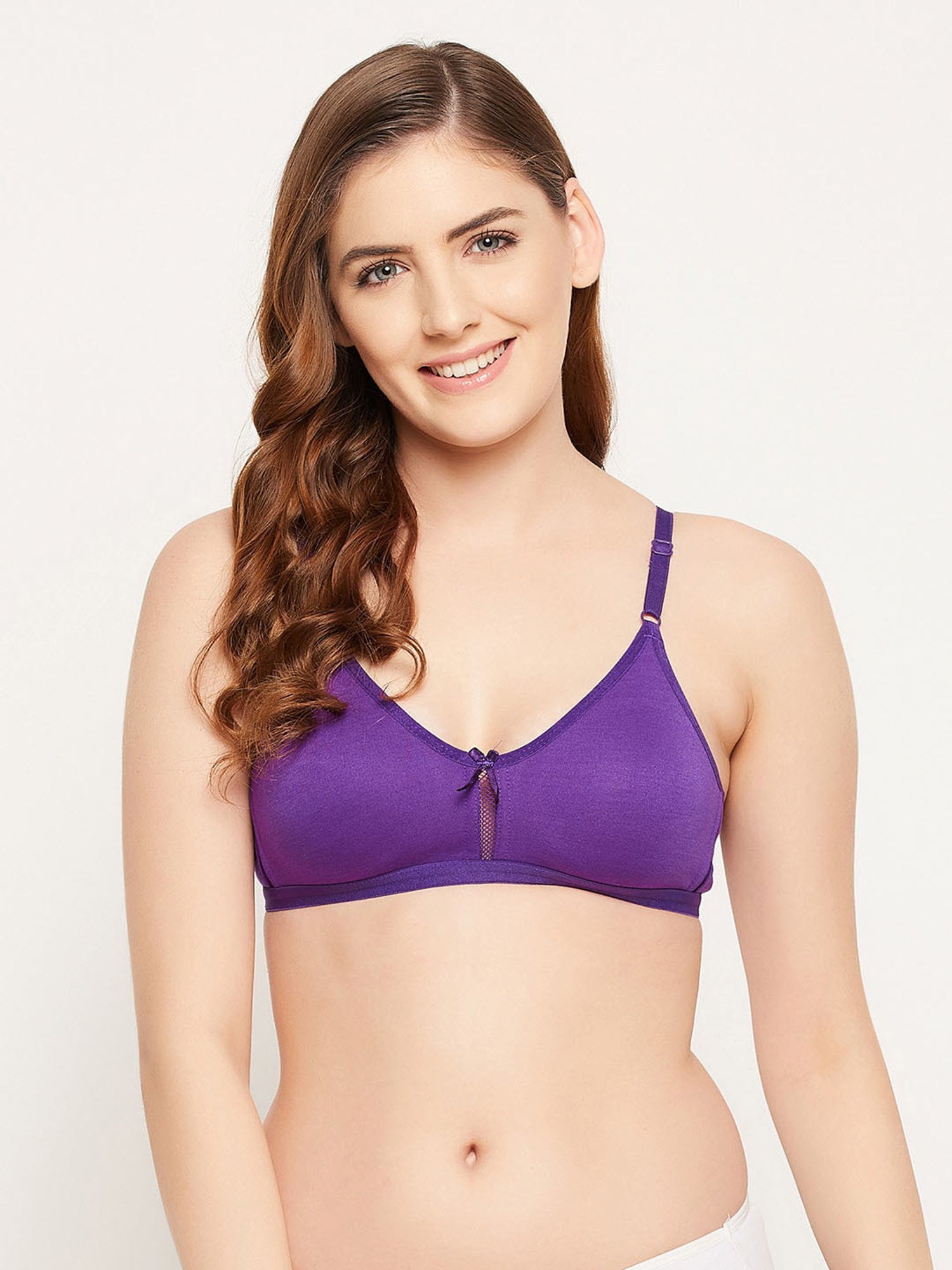 Amante Purple Lace Pattern Full Coverage Bra