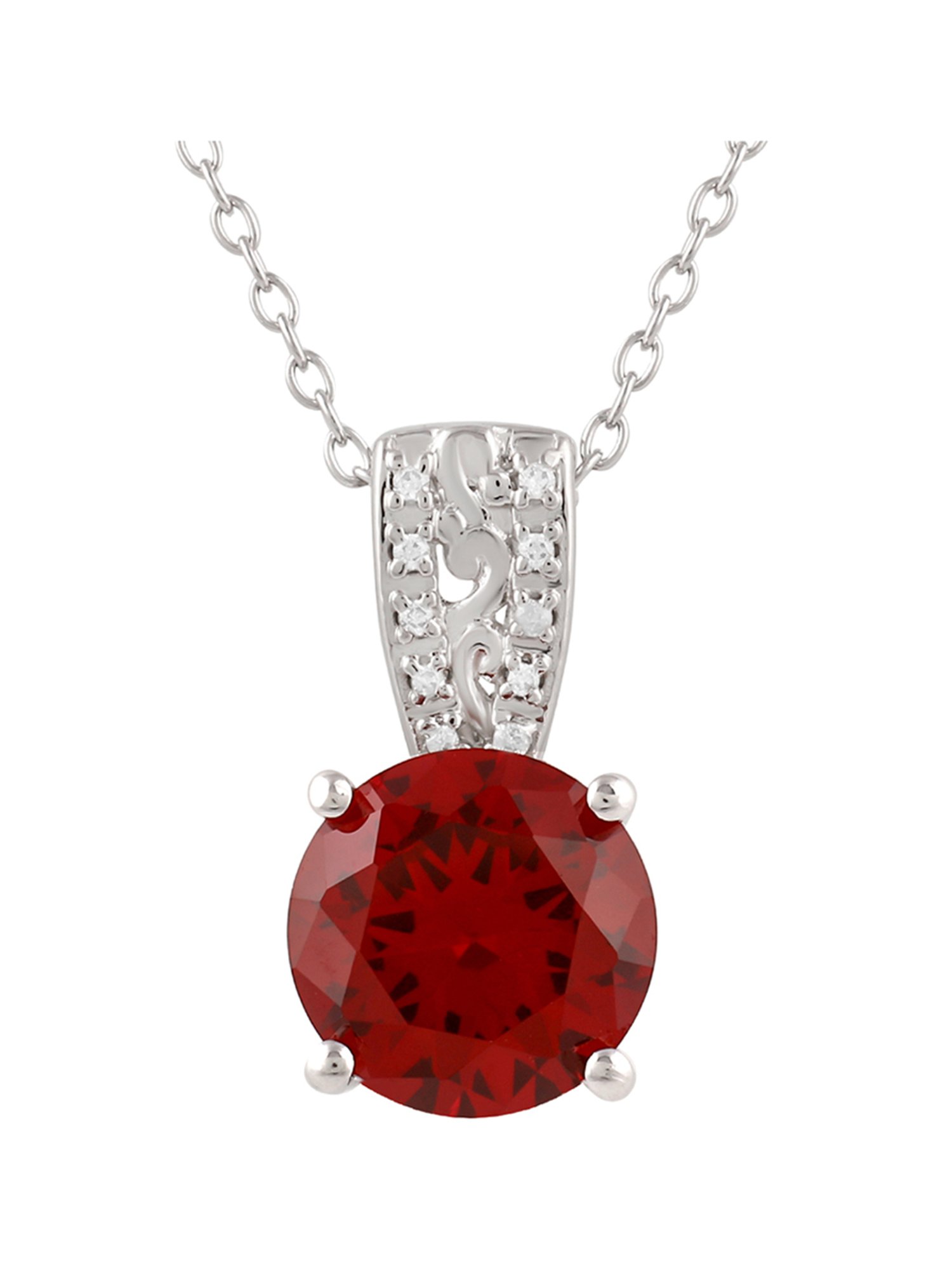 Ornate Jewels Pure Sterling Silver 1 Carat Red Ruby Solitaire Pendant With Chain  Chain Necklace for Women and Girls|With Certificate of Authenticity & 925  Stamp : Amazon.in: Fashion