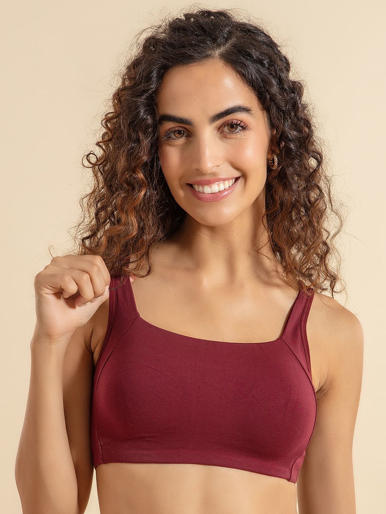 Breathe Cotton Padded wireless Triangle T-shirt bra 3/4th coverage - M –  Nykd by Nykaa