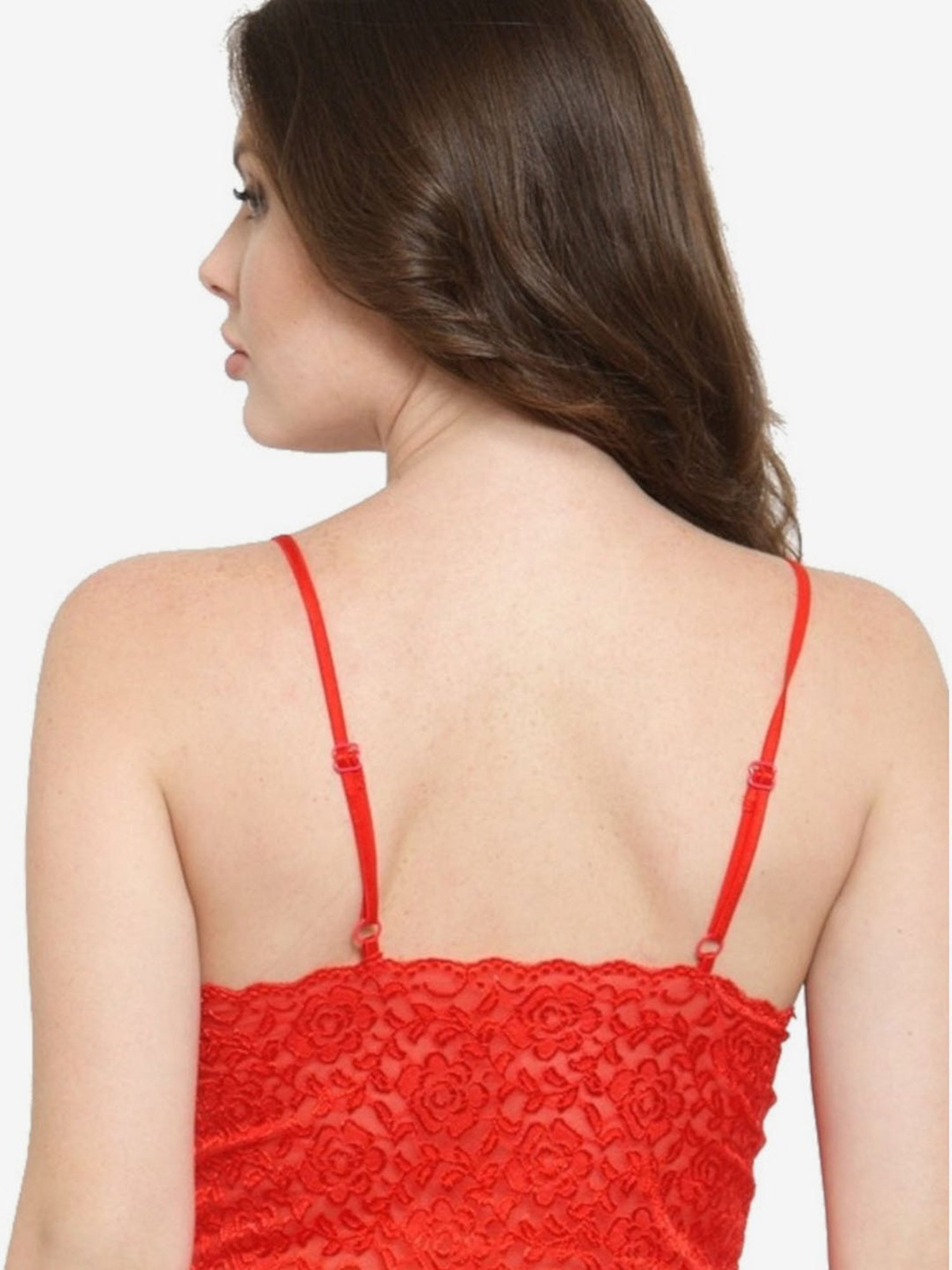 Buy N-Gal Red Non-wired Non-padded Bralettes Bra for Women Online