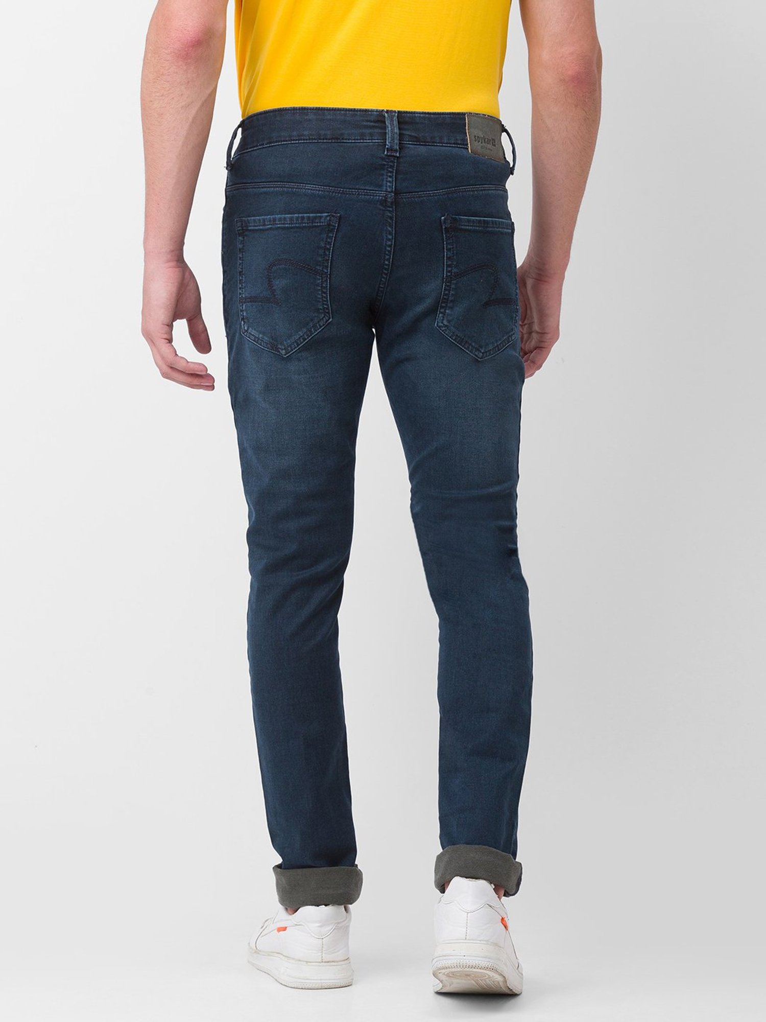 Buy SPYKAR Blue Light Tone Wash Cotton Slim Fit Mens Jeans | Shoppers Stop
