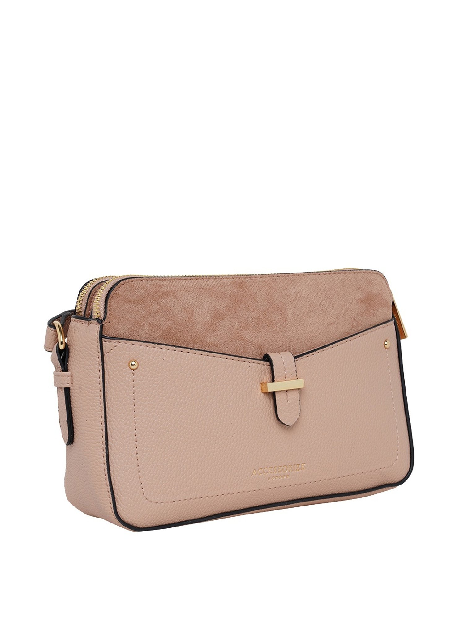 Buy Accessorize London Pink Solid Medium Sling Handbag Online At