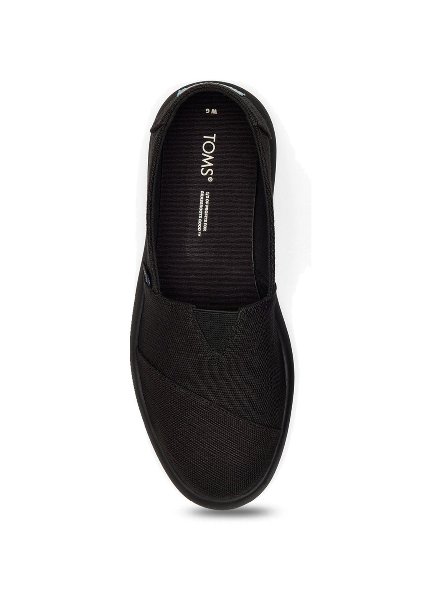 Toms Women's Alpargata Cupsole Slip Ons Toms Black Alpargata