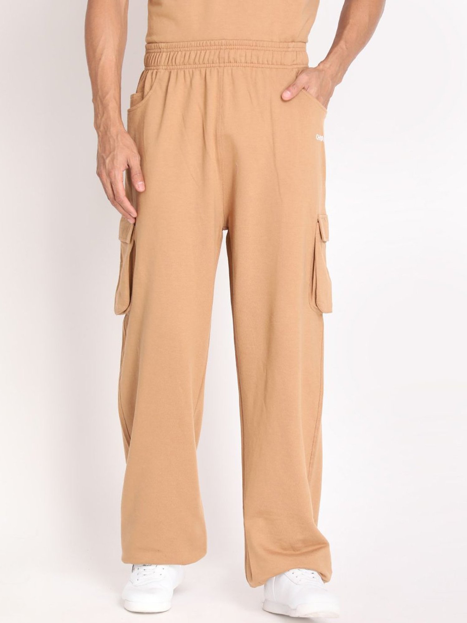 Buy Chkokko Camel Cotton Relaxed Fit Track Pants for Mens Online