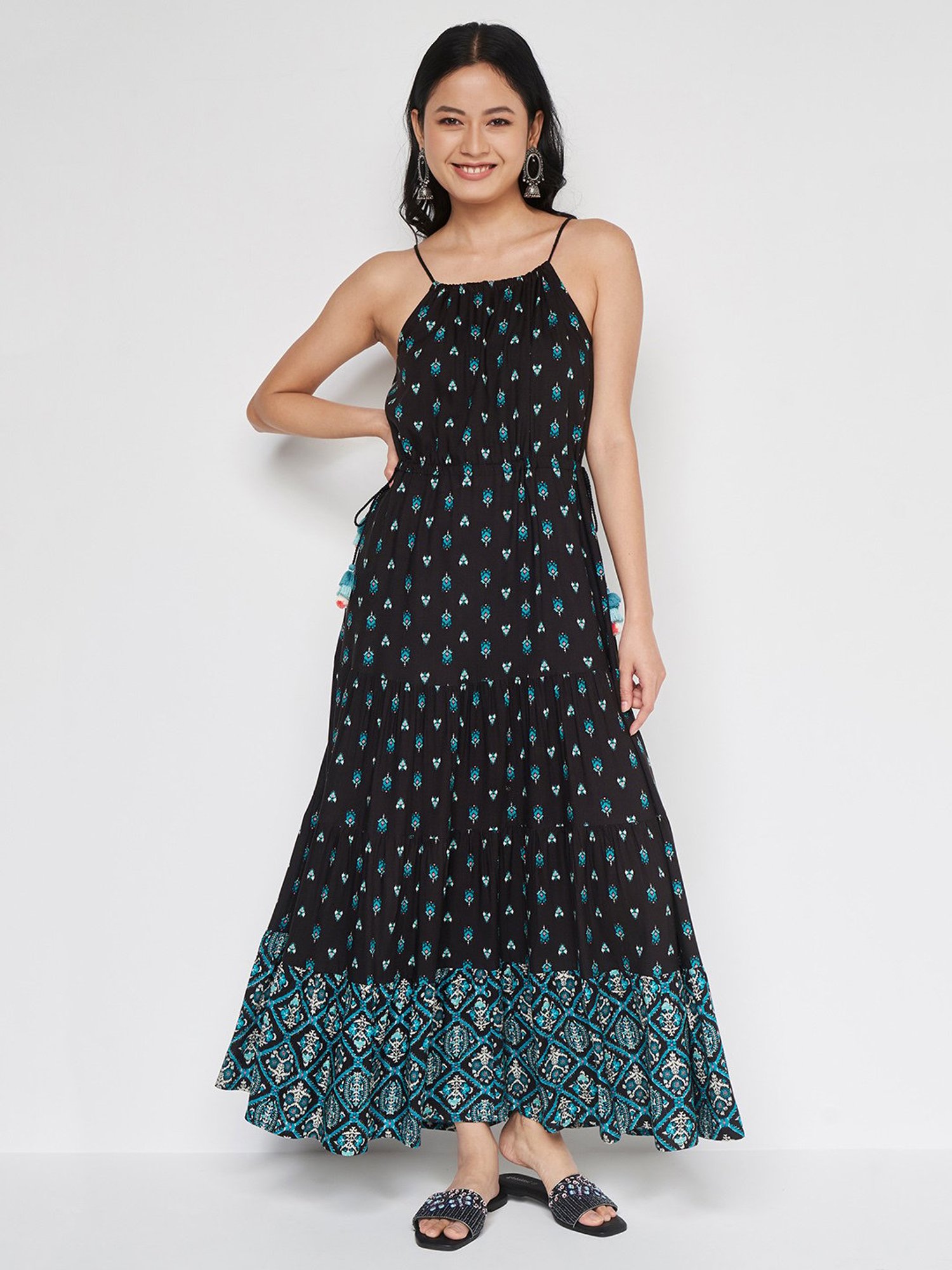 Buy Global Desi Women Multicolour Printed Maxi Dress - Dresses for Women  1476705 | Myntra