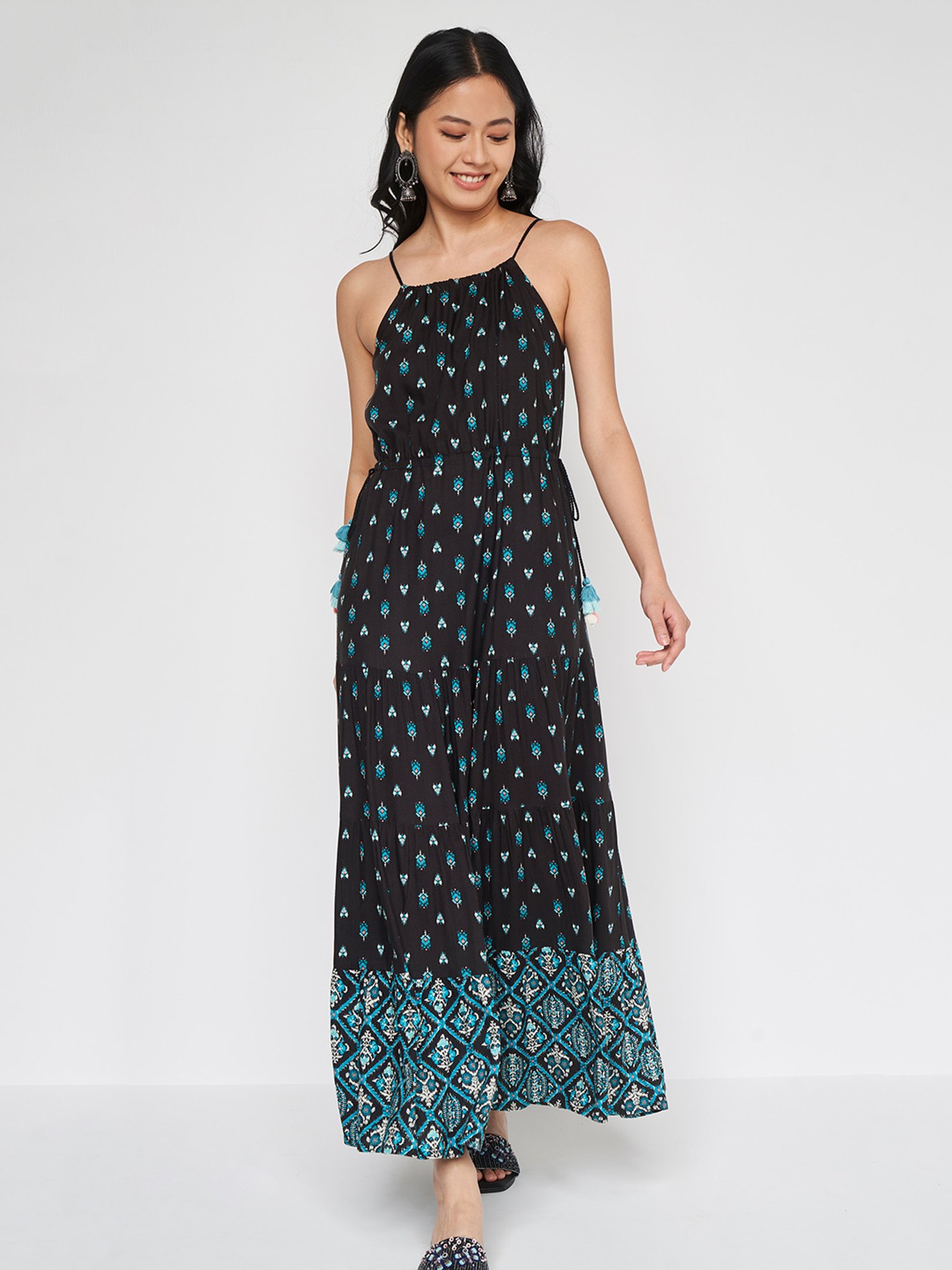 global desi black maxi dress Buy Global Desi Black Printed Maxi Dress for Women's Online @ Tata CLiQ