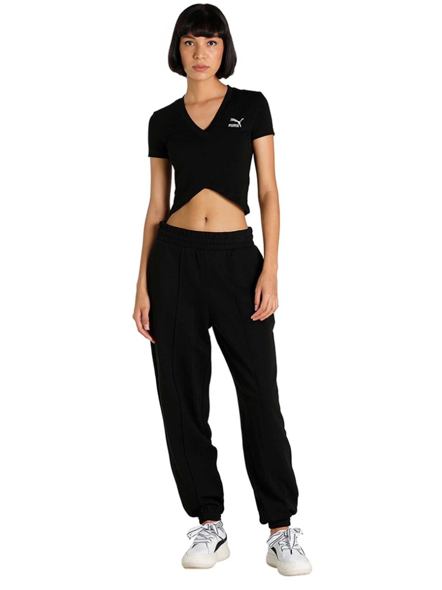 Buy Puma Black Ballin AOP Jersey Logo Regular Fit Crop Top for Women Online  @ Tata CLiQ Luxury