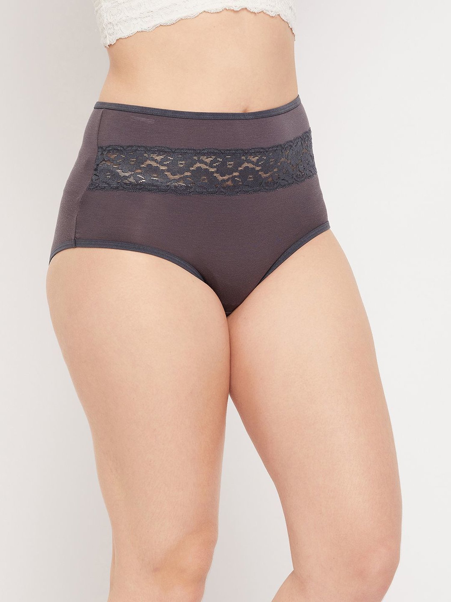 Buy Clovia Grey Lace Hipster Panty for Women Online @ Tata CLiQ