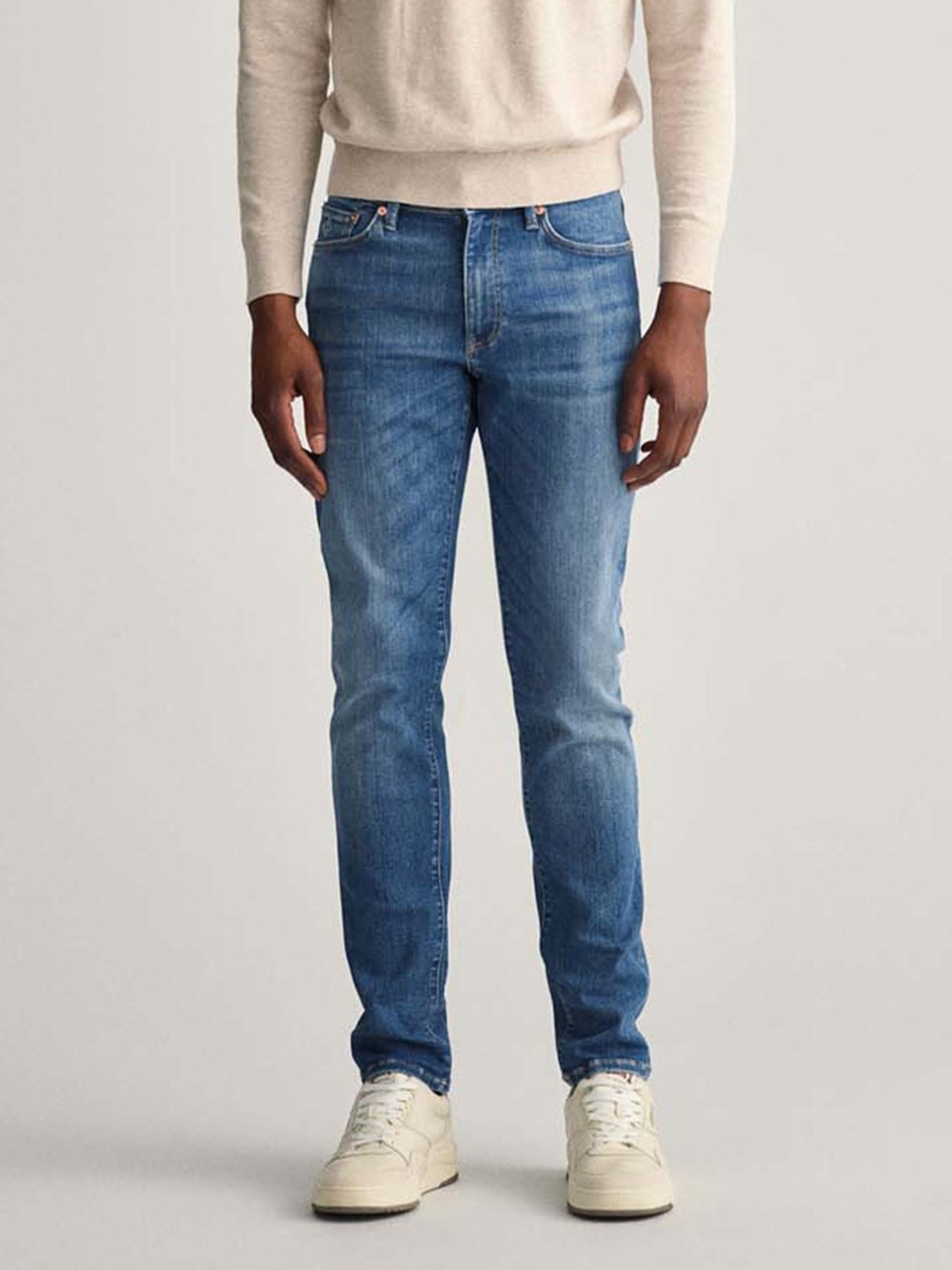 Buy GANT Blue Slim Fit Lightly Washed Jeans for Men's Online @ Tata CLiQ