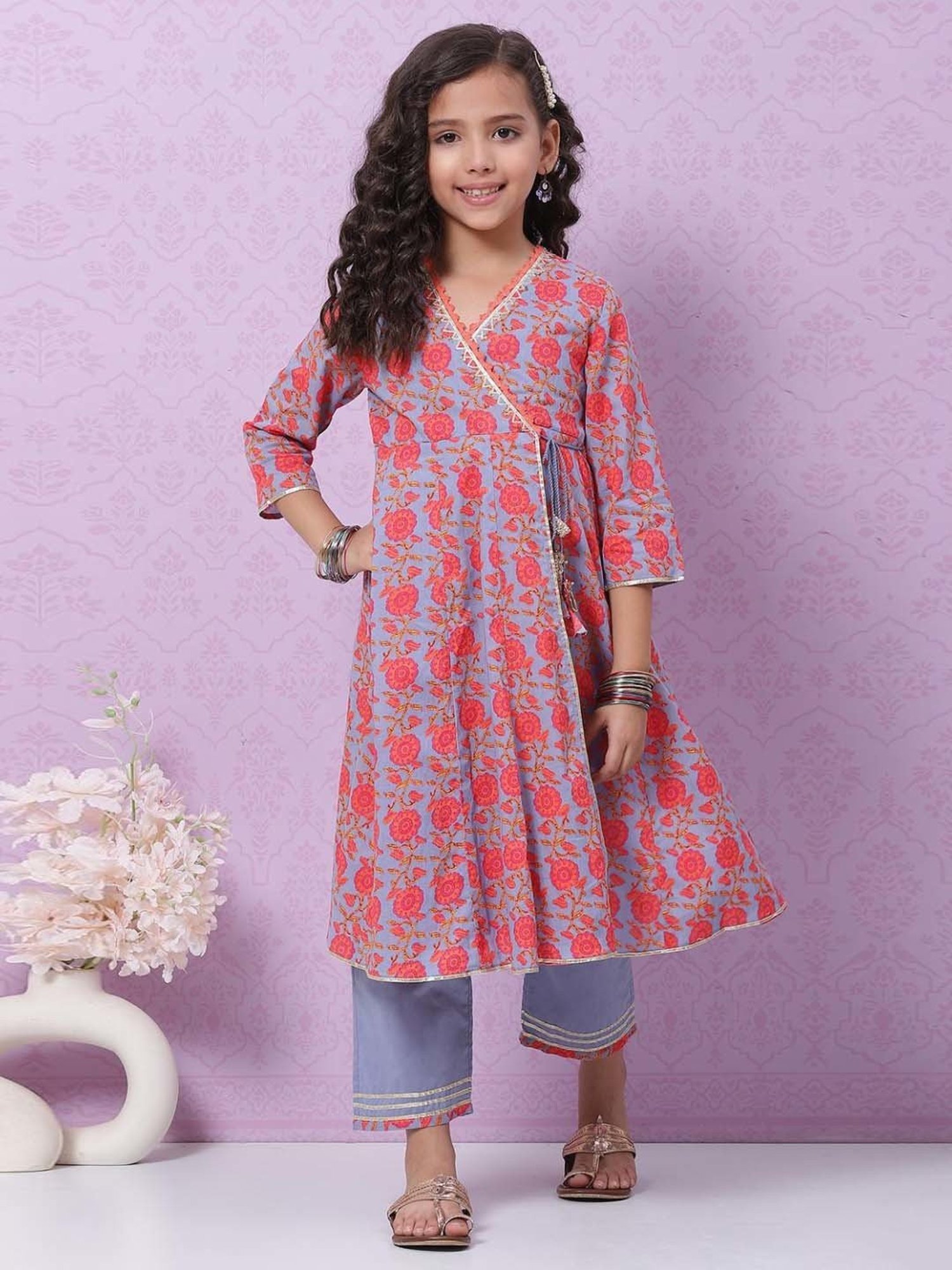 Buy Spack Jerrow Cotton Designer Kurti Plazo Set for Kids Girls (BLK_6-12  month) at Amazon.in