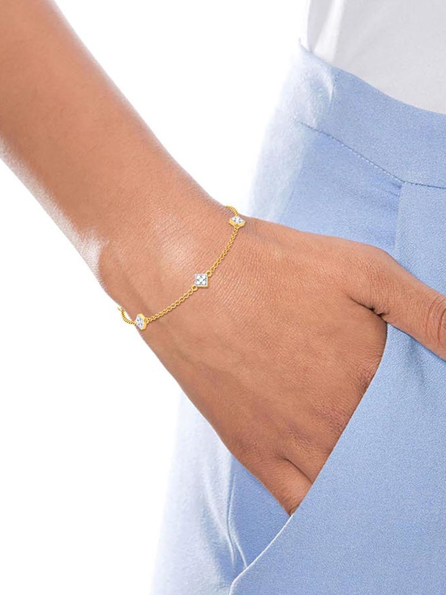 Melorra 18k Gold & Diamond Monogram Miracle Bracelet for Women