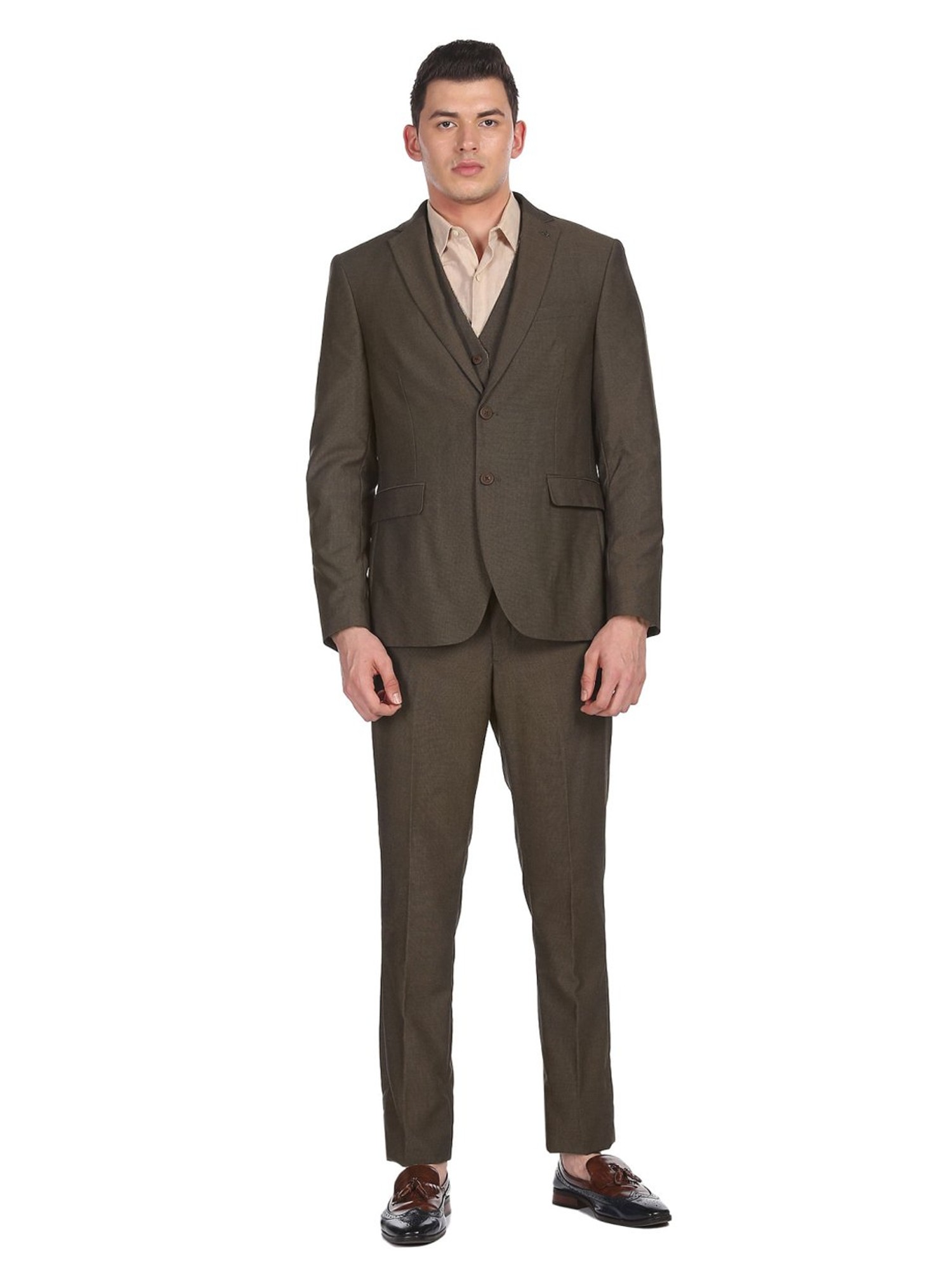 Men Brown Suits 2 Piece | Slim Fit Formal Suits | Wedding & Party Suit |  Sainly– SAINLY