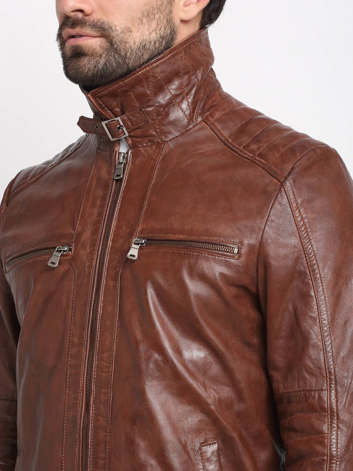 Teakwood Brown Full Sleeve Leather Casual Jacket | Casual jacket, Jackets,  Full sleeve