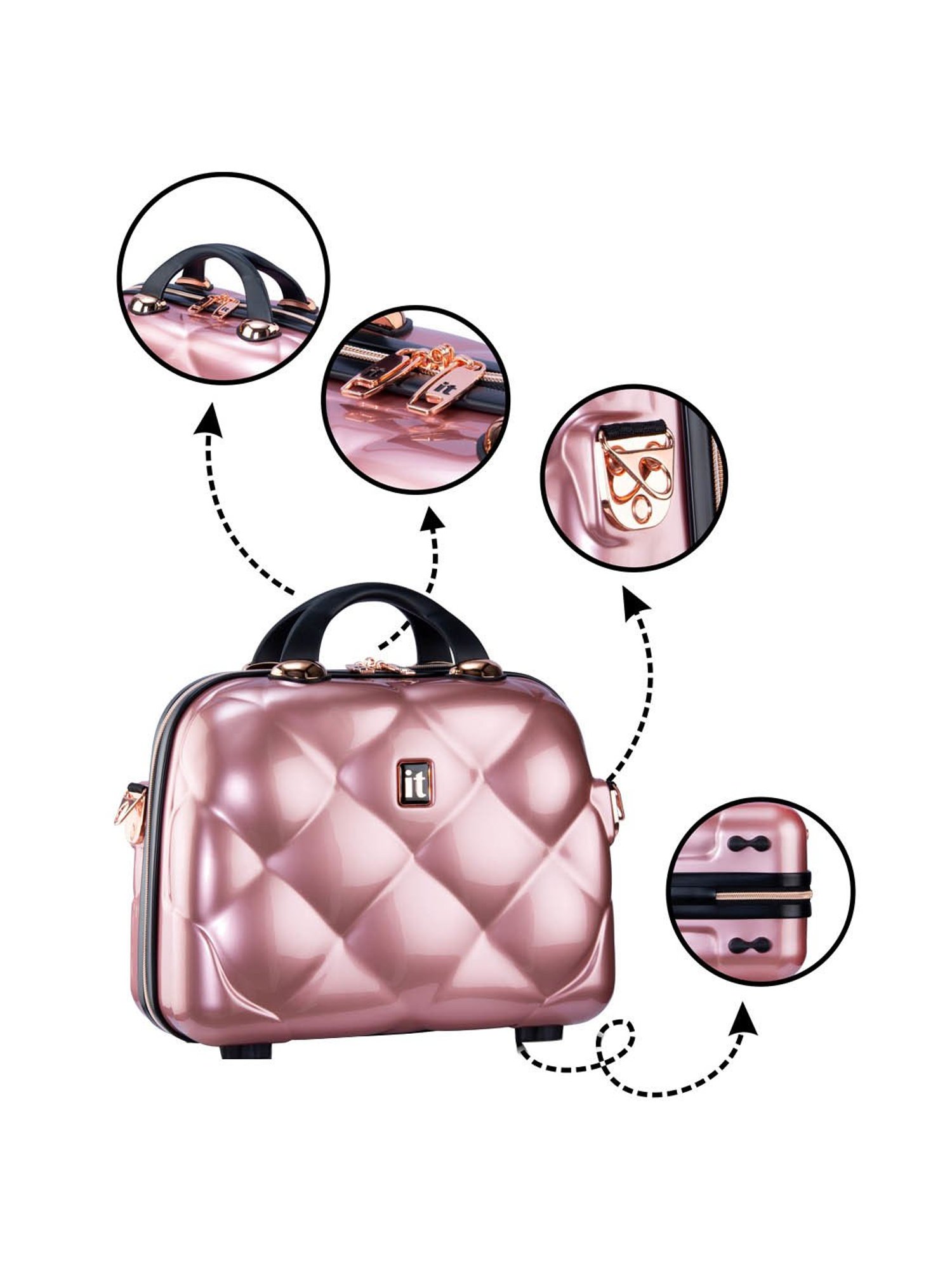 Buy It luggage Pink Textured Cosmetic Pouch Online At Best Price Tata CLiQ