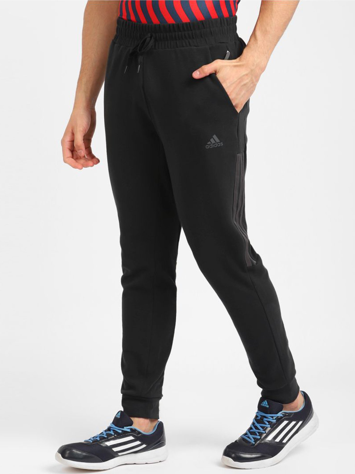 Adidas Men's Essentials Warm-Up Tapered 3-Stripes Track Pants - Sam's Club