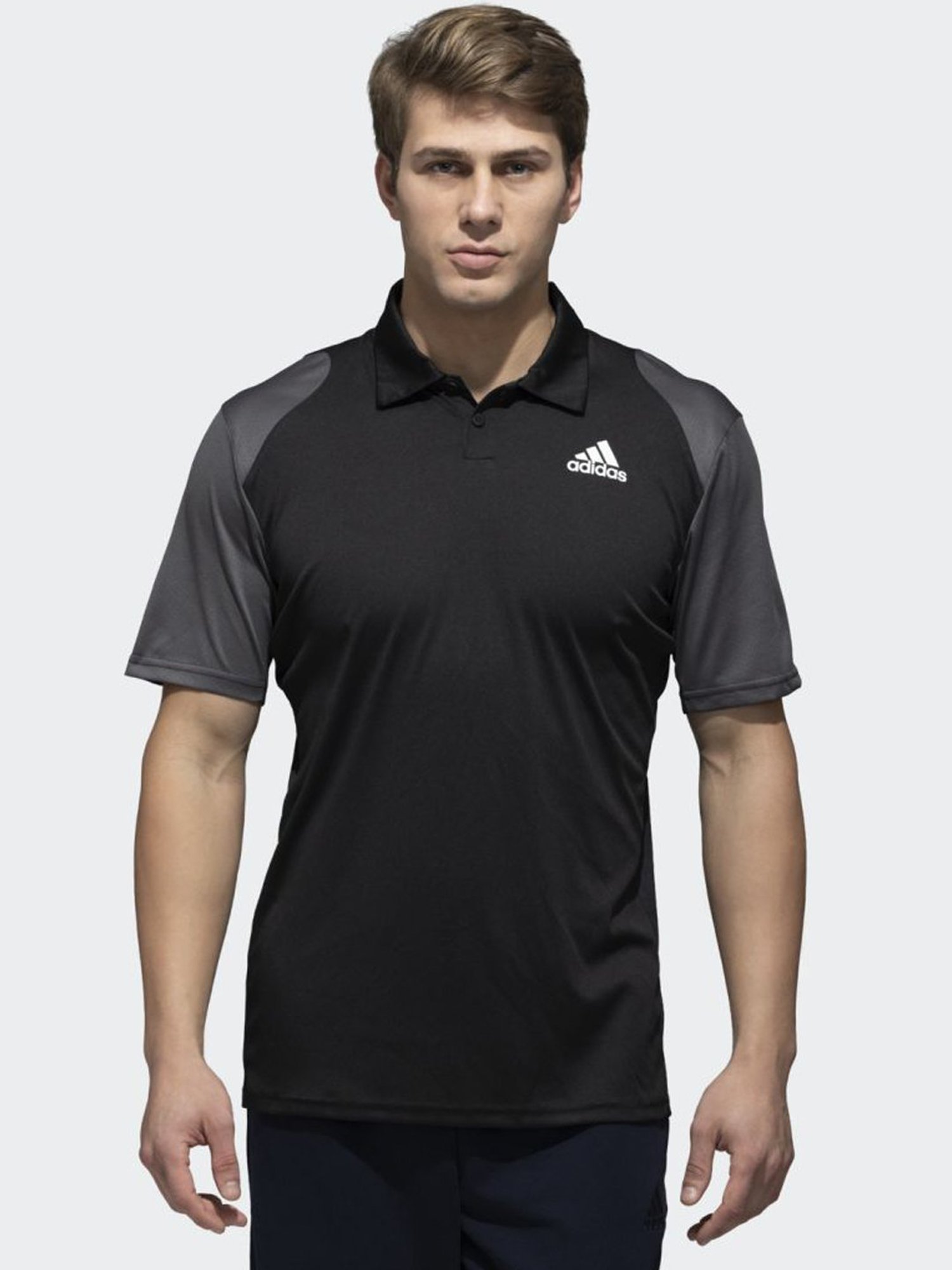 Adidas black polo hot sale t shirt