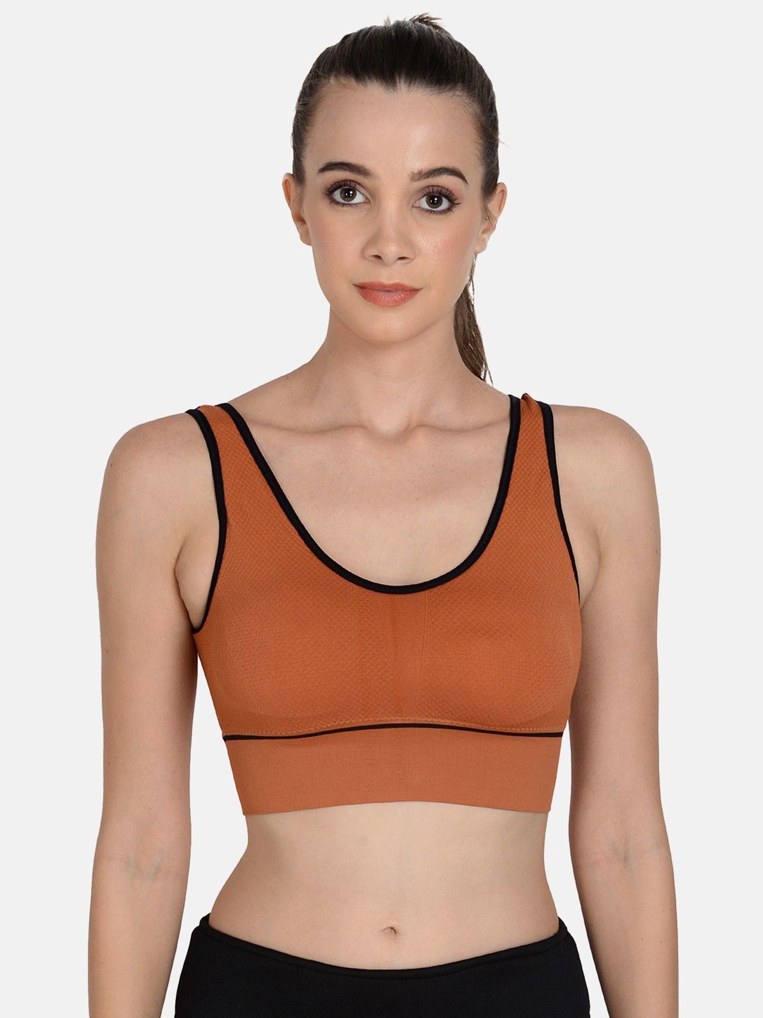 Buy mod & shy Rust Removable Padded Sports Bra for Women Online @ Tata CLiQ